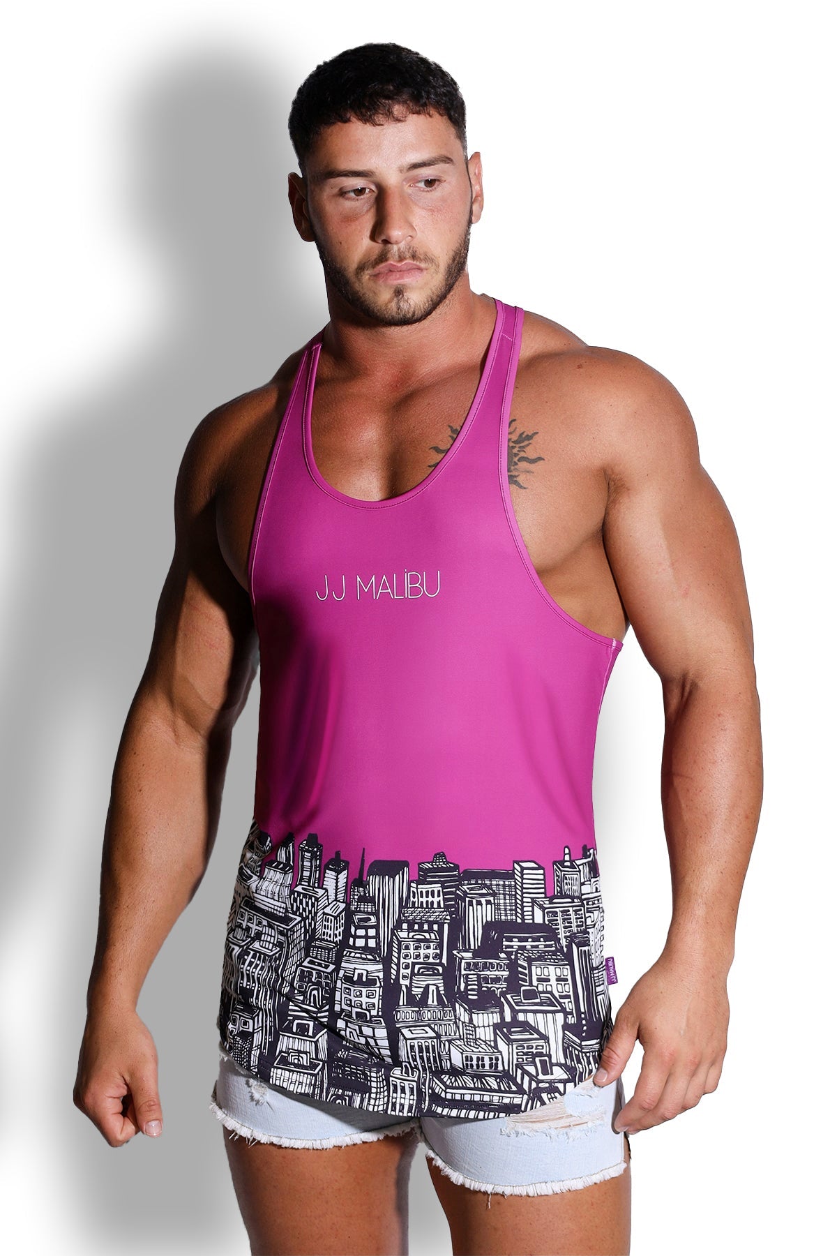 JJ Malibu Feel-Me Scoop Bottom Tank - Skyline - DealByEthan.gay loves JJ Malibu