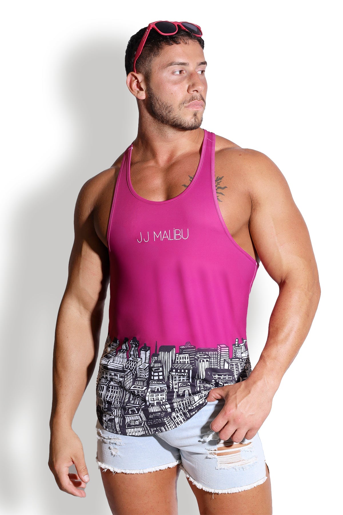 JJ Malibu Feel-Me Scoop Bottom Tank - Skyline - DealByEthan.gay loves JJ Malibu