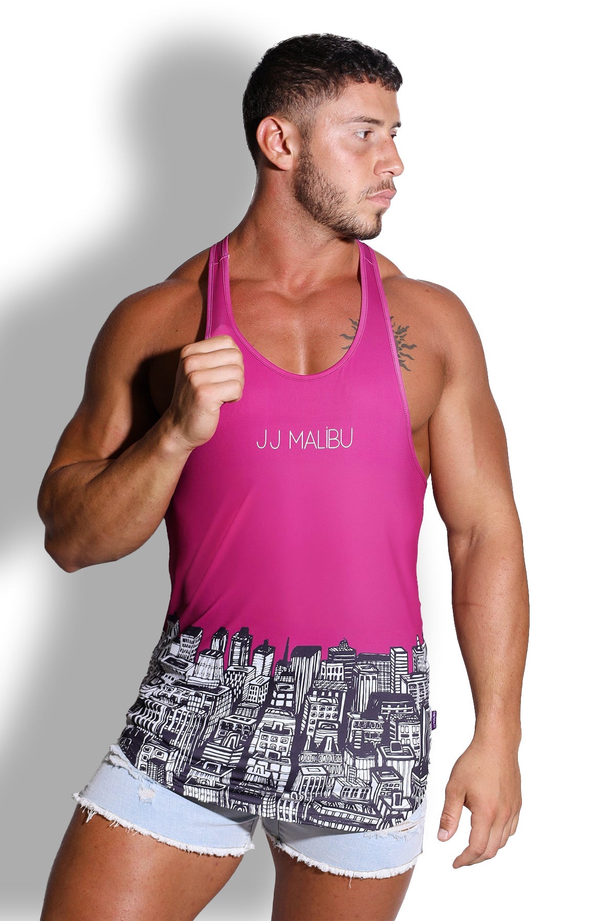 JJ Malibu Feel-Me Scoop Bottom Tank - Skyline - DealByEthan.gay loves JJ Malibu