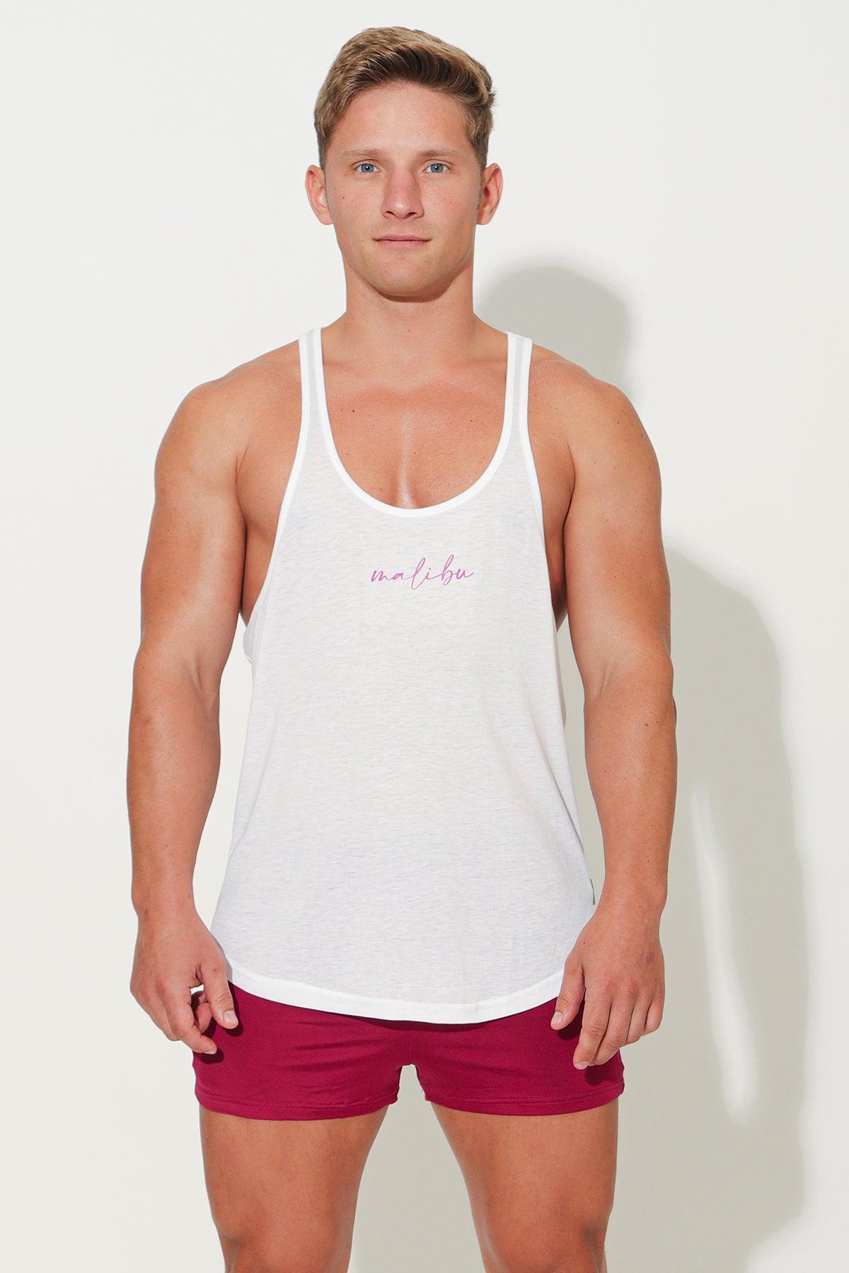 JJ Malibu JJ Classic Workout Stringer - White w/ Purple Logo - DealByEthan.gay loves JJ Malibu