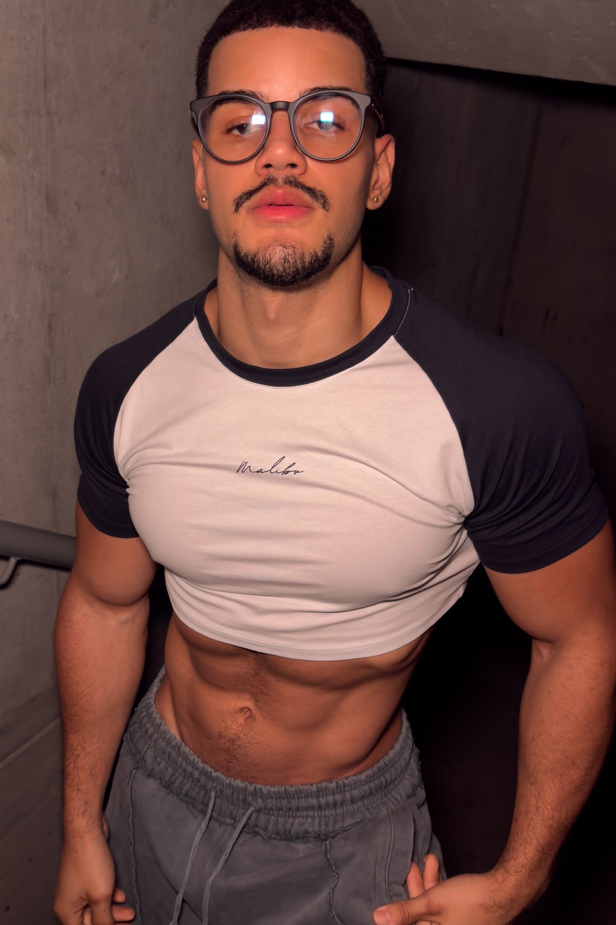 JJ Malibu Muscle-Fit Crop Tee - Malibu Script - DealByEthan.gay loves JJ Malibu