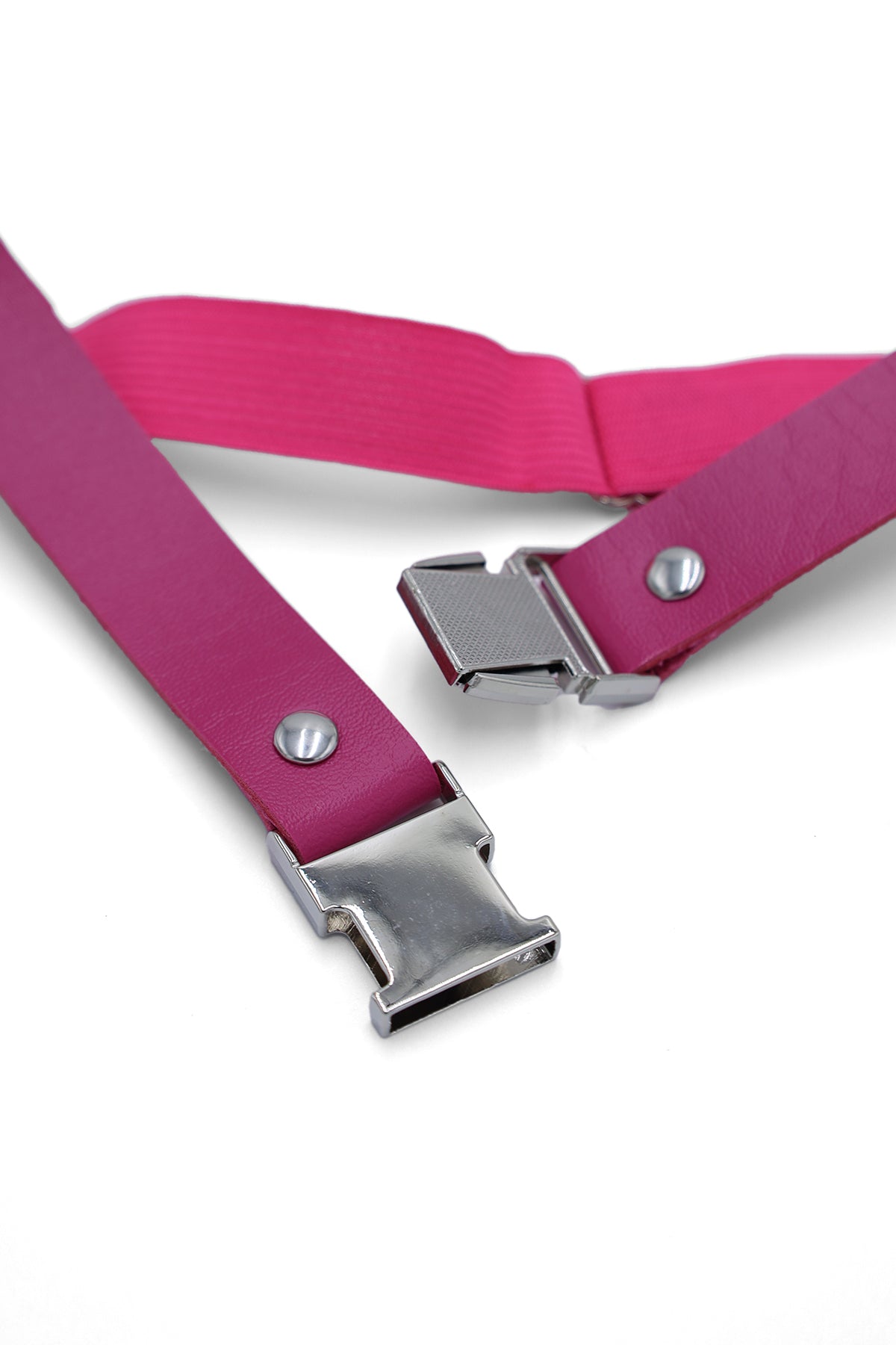 JJ Malibu Vegan Leather Snap Buckle Leg Bands - Pink - DealByEthan.gay loves JJ Malibu