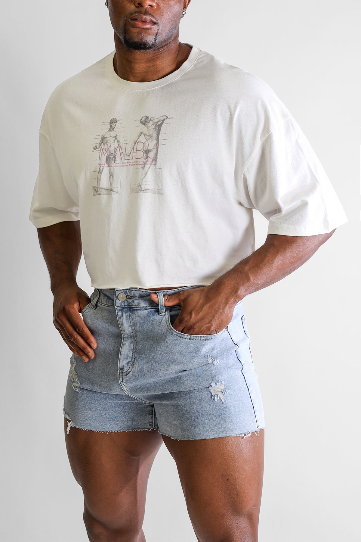 JJ Malibu Vintage-Washed Drop-Shoulder Crop Tee - Anatomy - DealByEthan.gay loves JJ Malibu