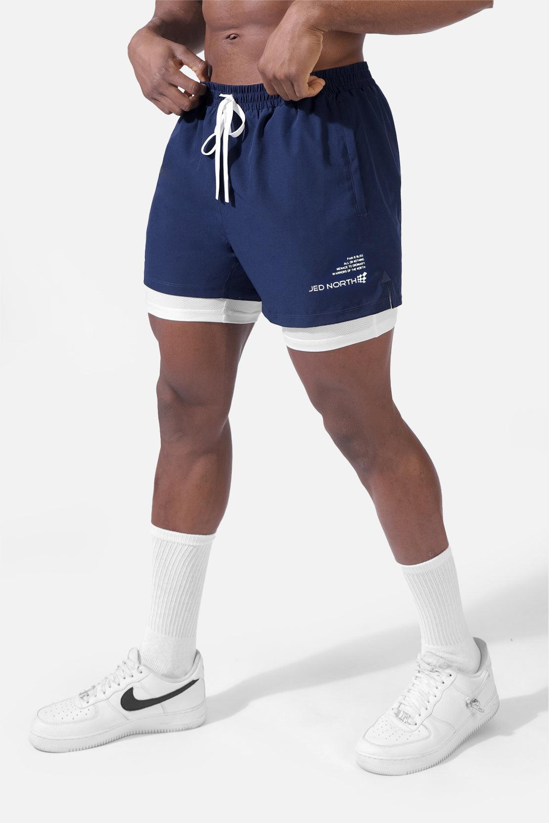 Jed North Men's 2-In-1 Active 5" Training Shorts 2.0 - Navy