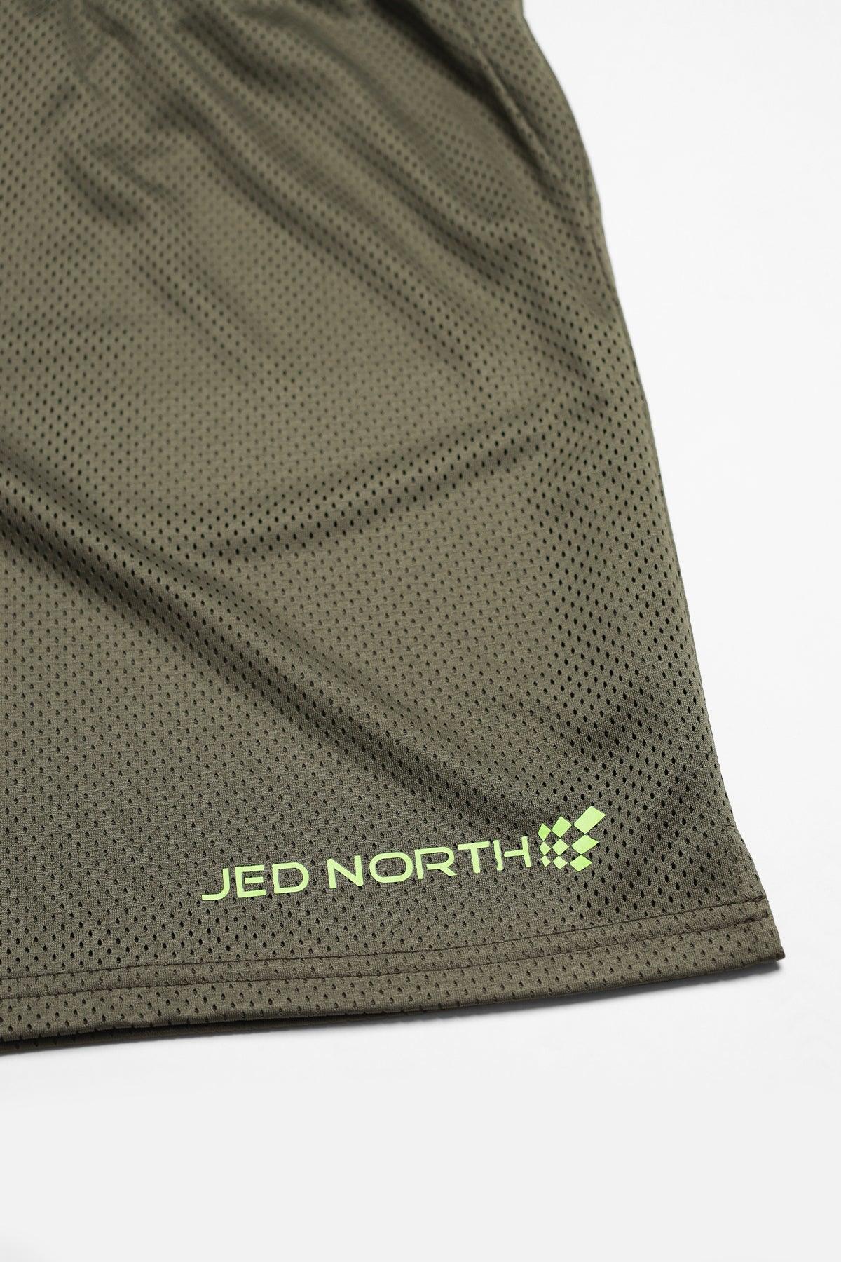 Jed North Jersey Mesh 7.5" Gym Shorts - Olive