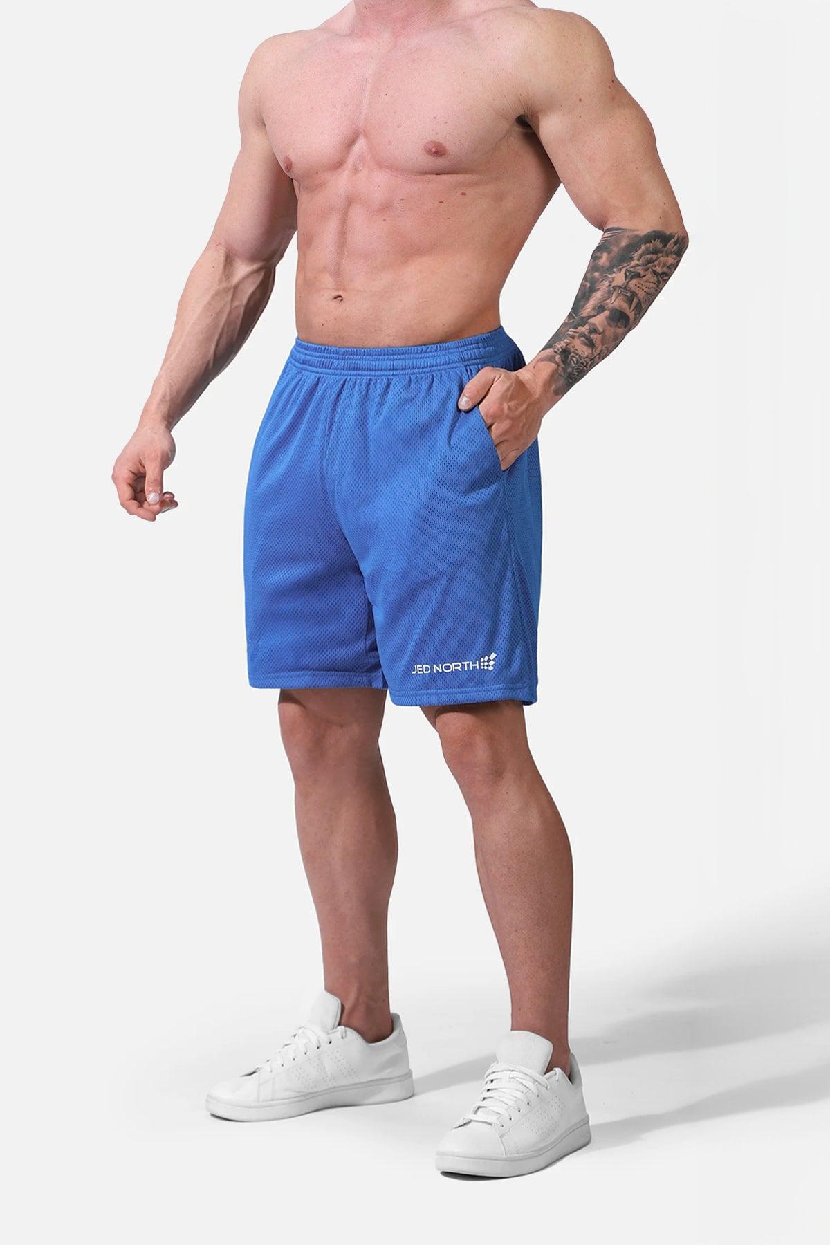 Jed North Jersey Mesh 7.5" Gym Shorts - Blue