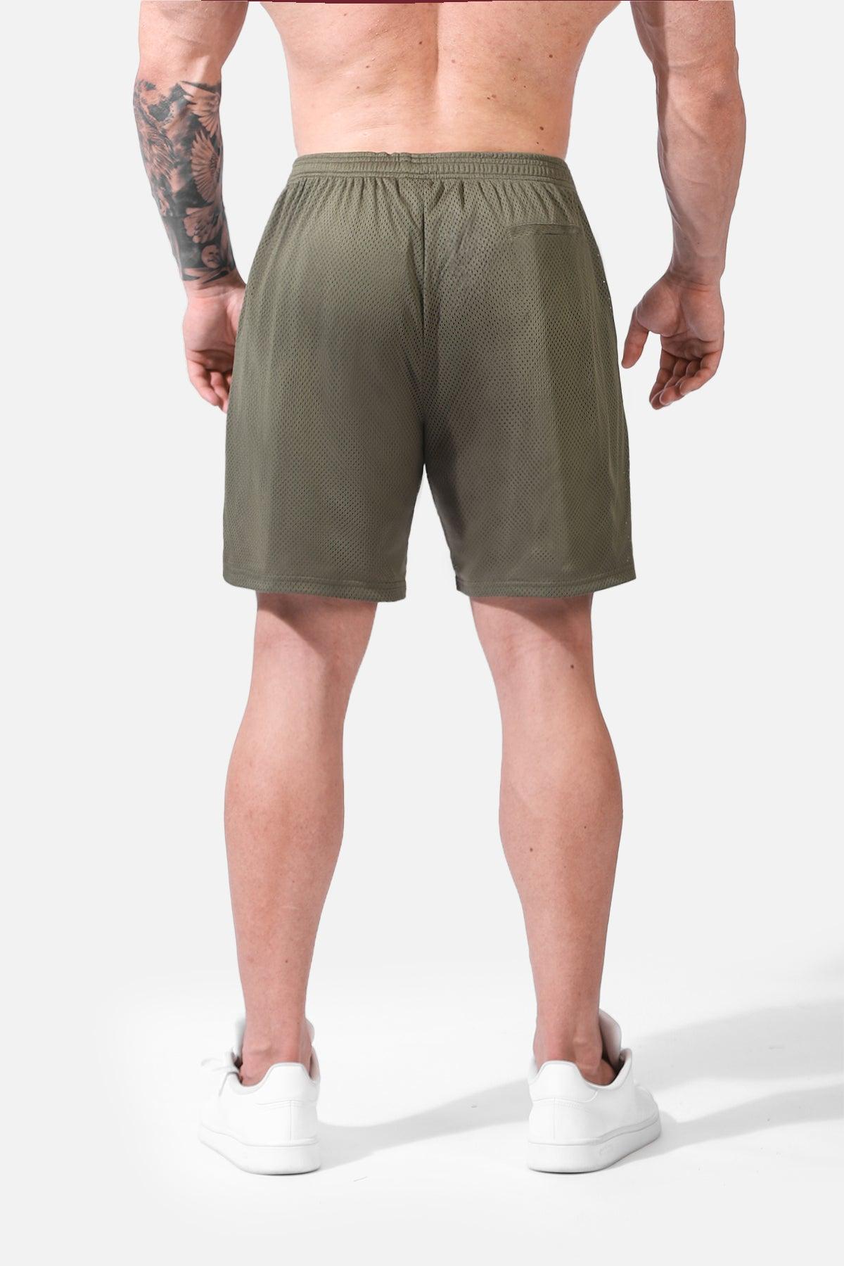 Jed North Jersey Mesh 7.5" Gym Shorts - Olive