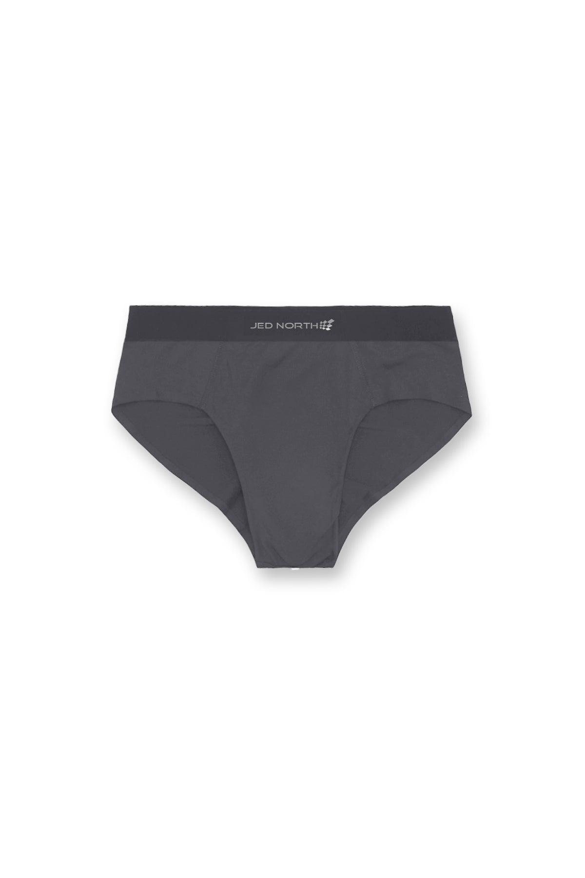Jed North Men's Athletic Seamless Briefs 2-Pack - Black & Gray