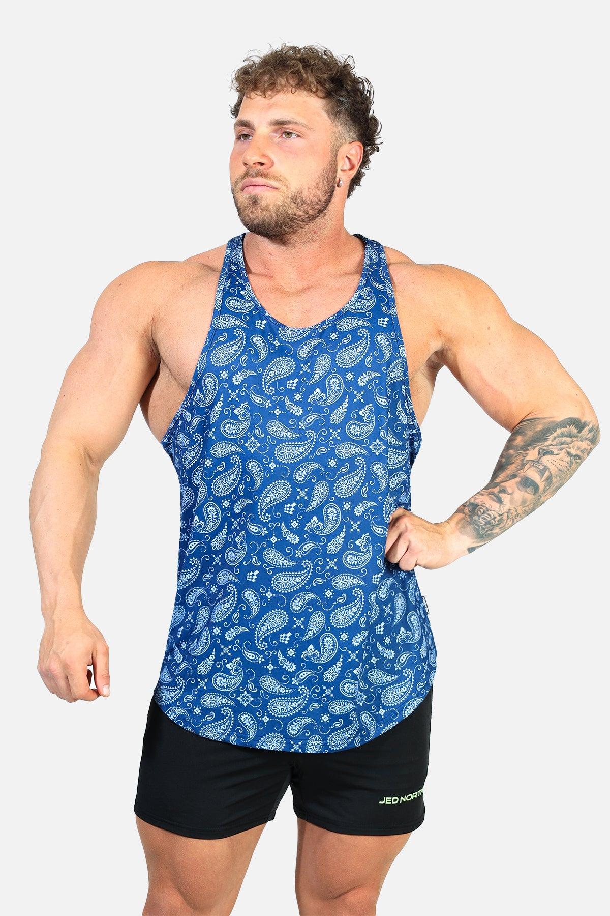Jed North Graphic Muscle Stringer - Navy Paisley