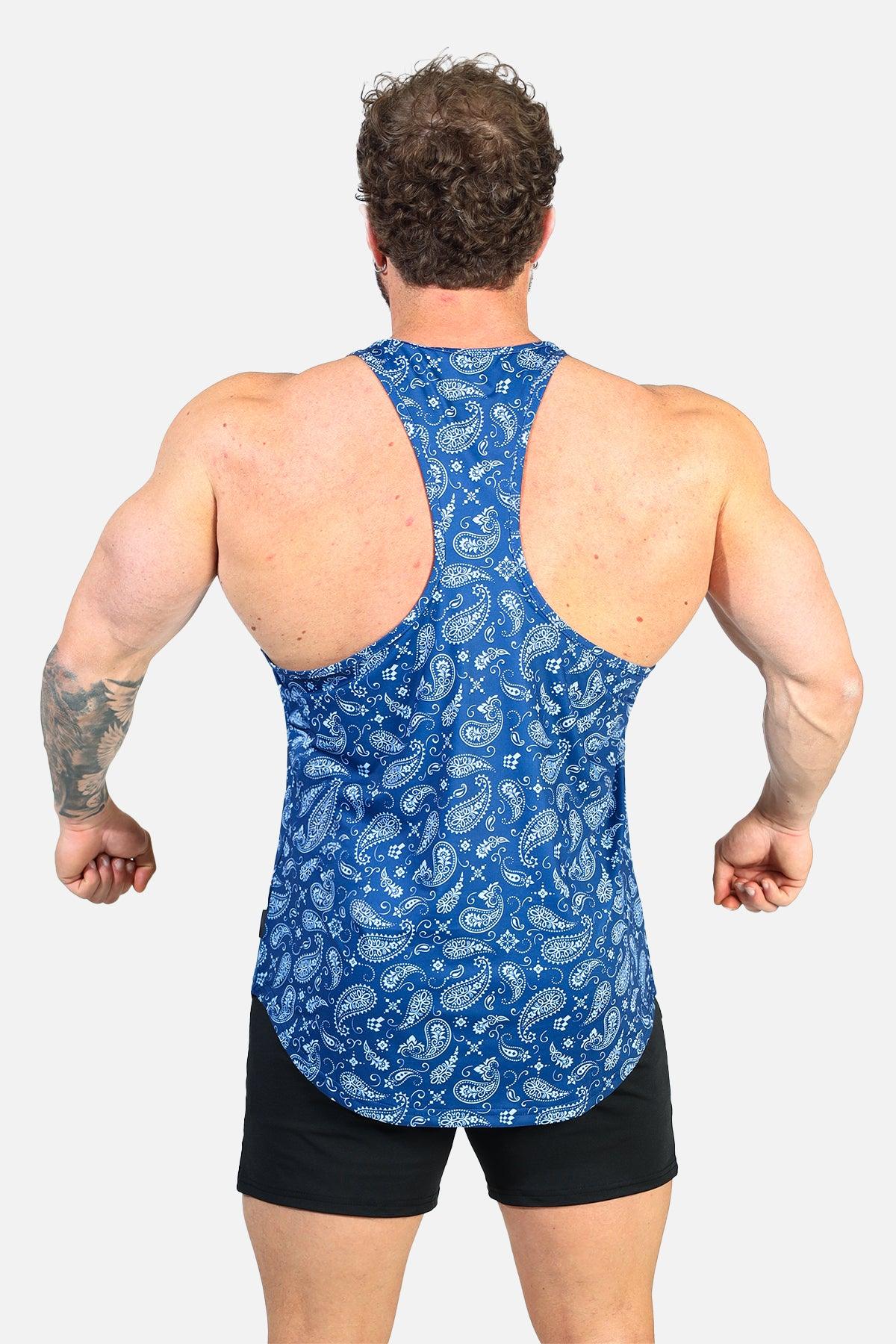 Jed North Graphic Muscle Stringer - Navy Paisley