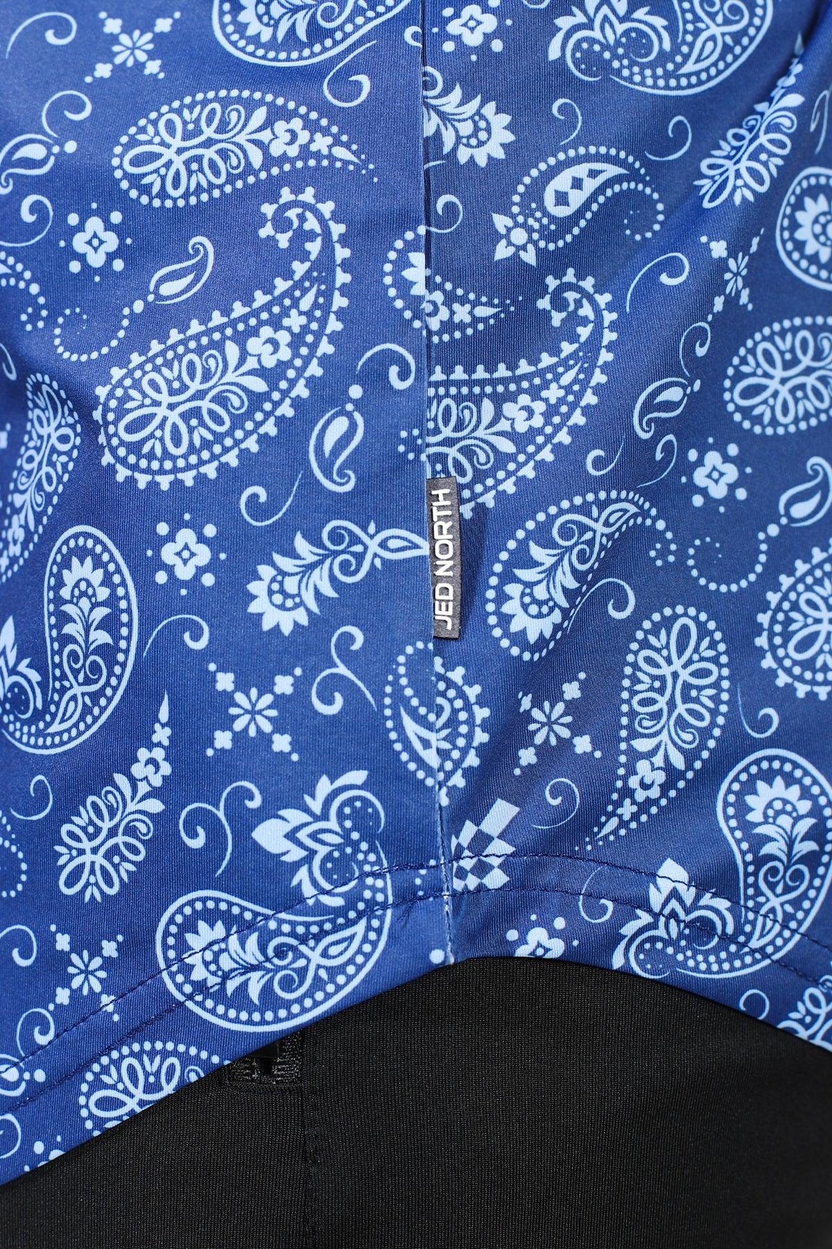 Jed North Graphic Muscle Stringer - Navy Paisley