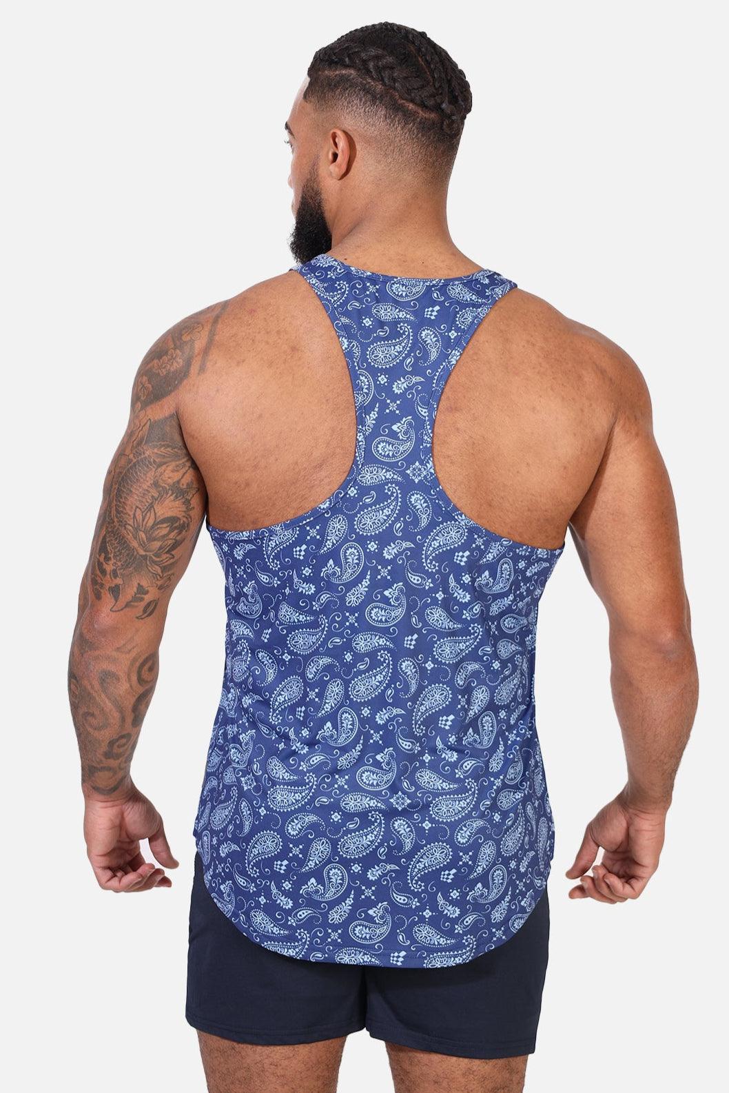 Jed North Graphic Muscle Stringer - Navy Paisley