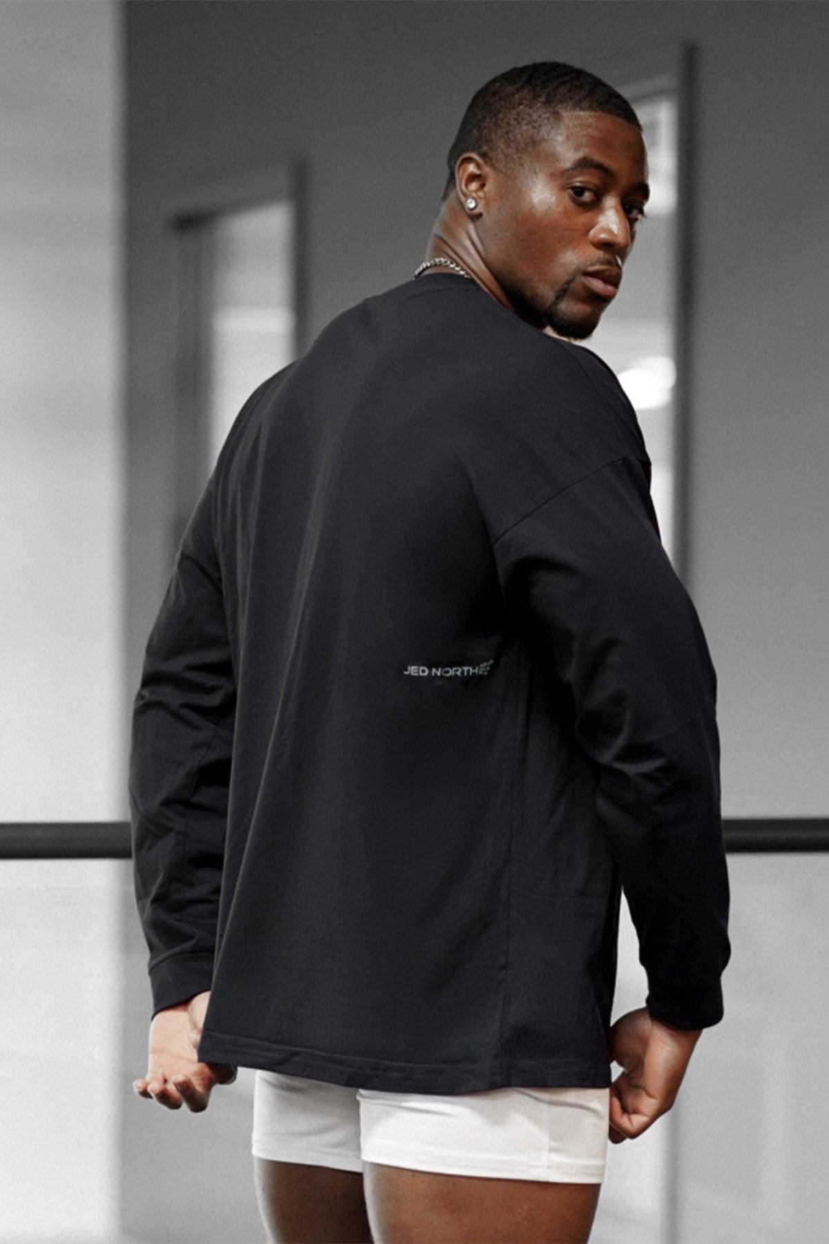 Jed North Energy Oversize-Langarm-T-Shirt 2.0 - Obsidianschwarz