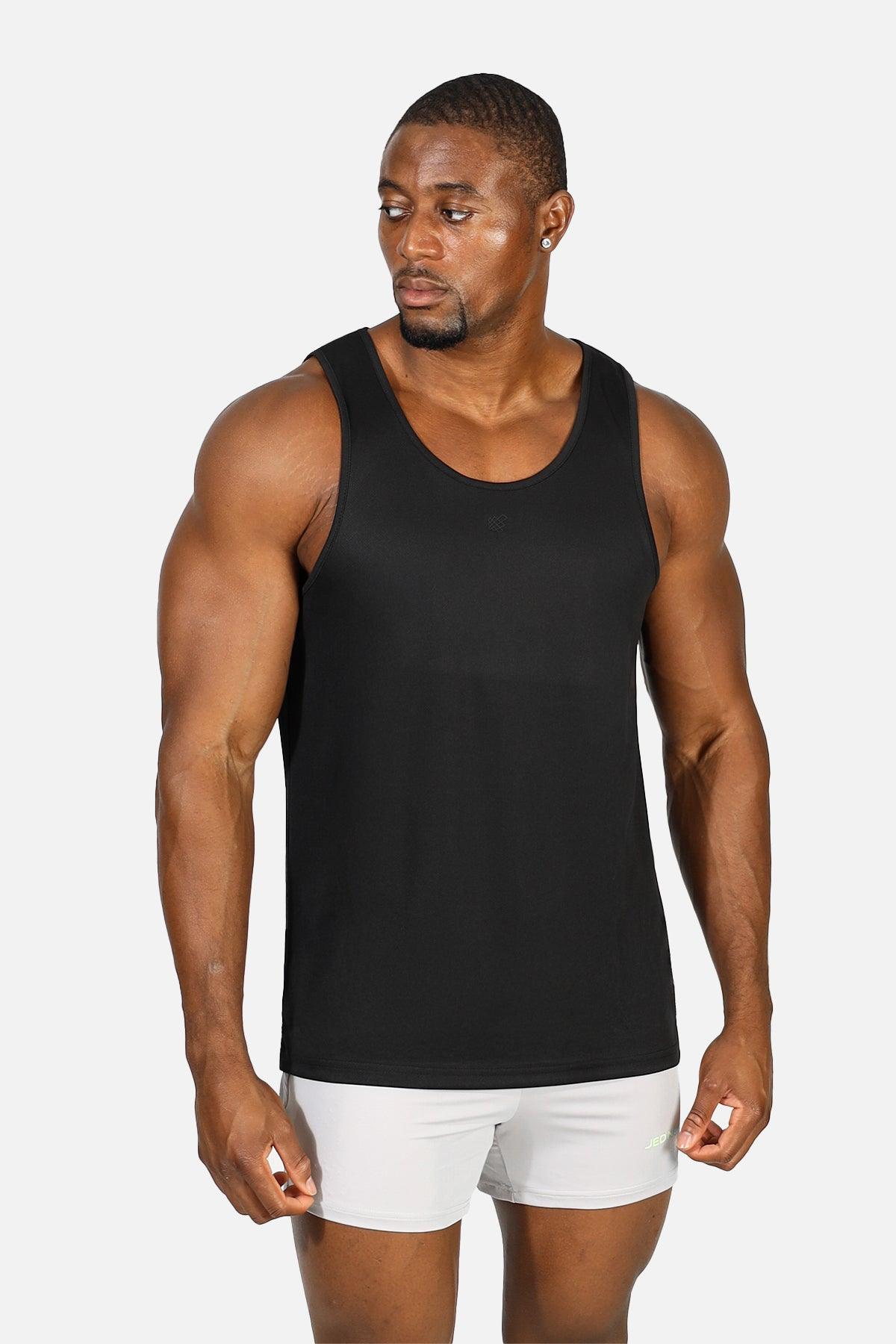 Jed North Alpha Microfiber Fast-Dry Gym Tank Top - Obsidian Black
