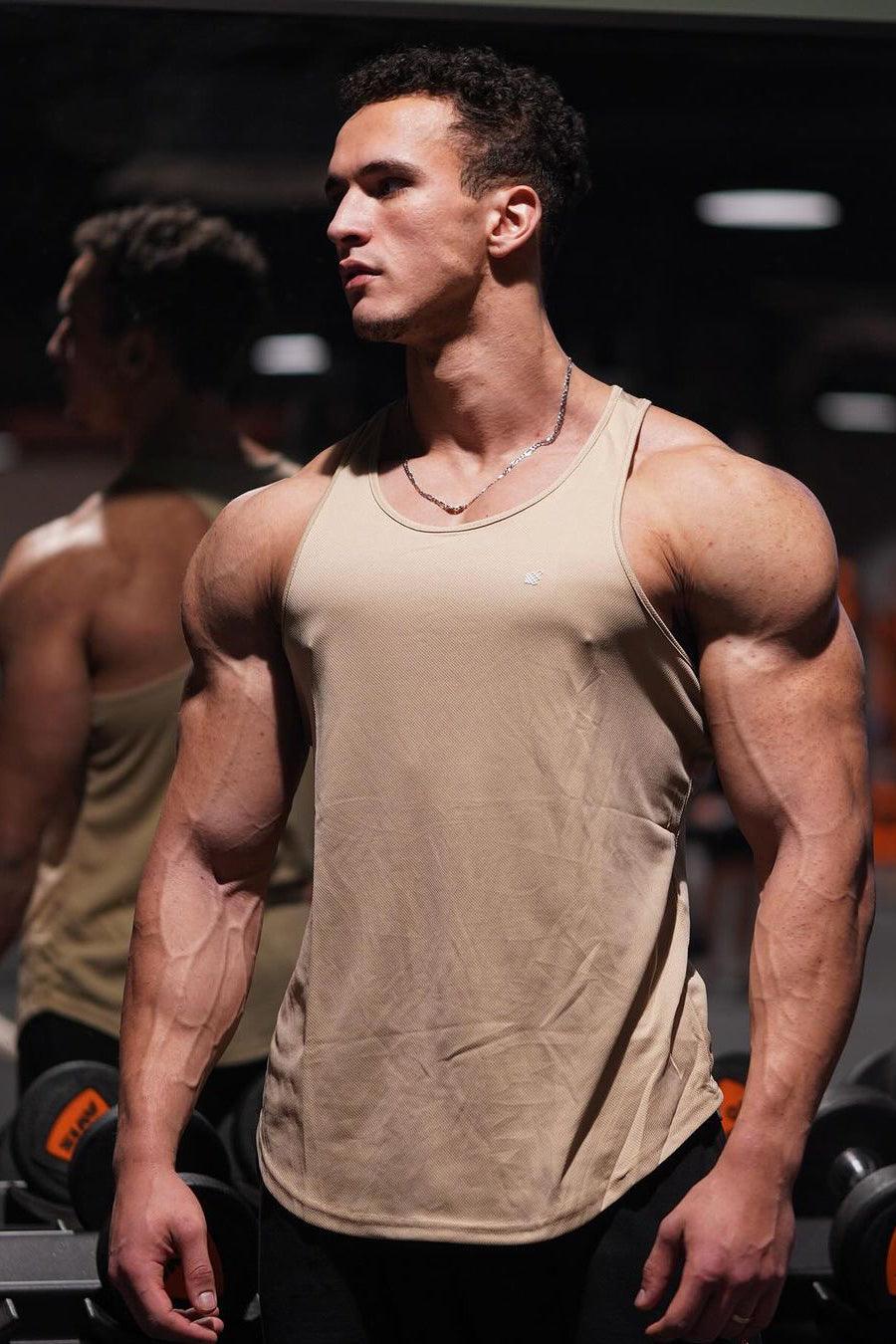 Jed North Fast-Dry Bodybuilding Workout Stringer - Khaki