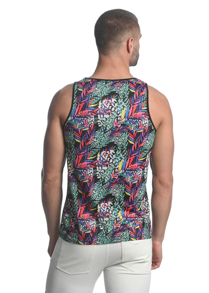 JUNGLE ABSTRACT PRINTED MESH TANK - DealByEthan.gay loves ST33LE