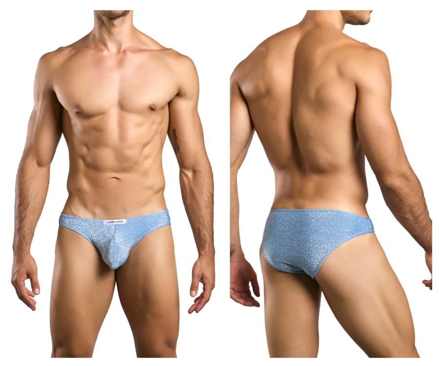 JUSTIN+SIMON XSJ01 Classic Bikini Color Lurex Blue - DealByEthan.gay loves JUSTIN+SIMON