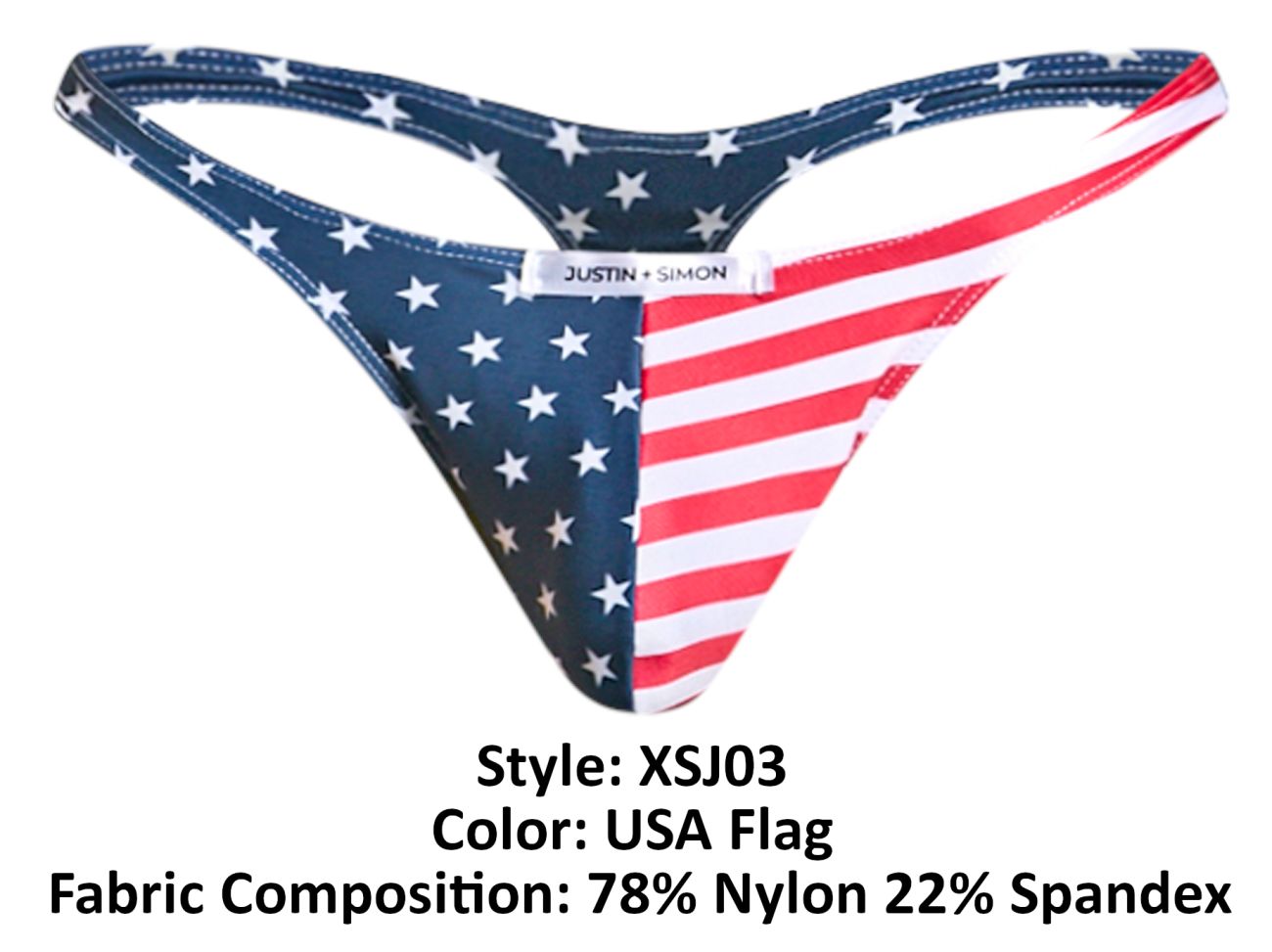 JUSTIN+SIMON XSJ03 Classic Thongs Color USA Flag - DealByEthan.gay loves JUSTIN+SIMON
