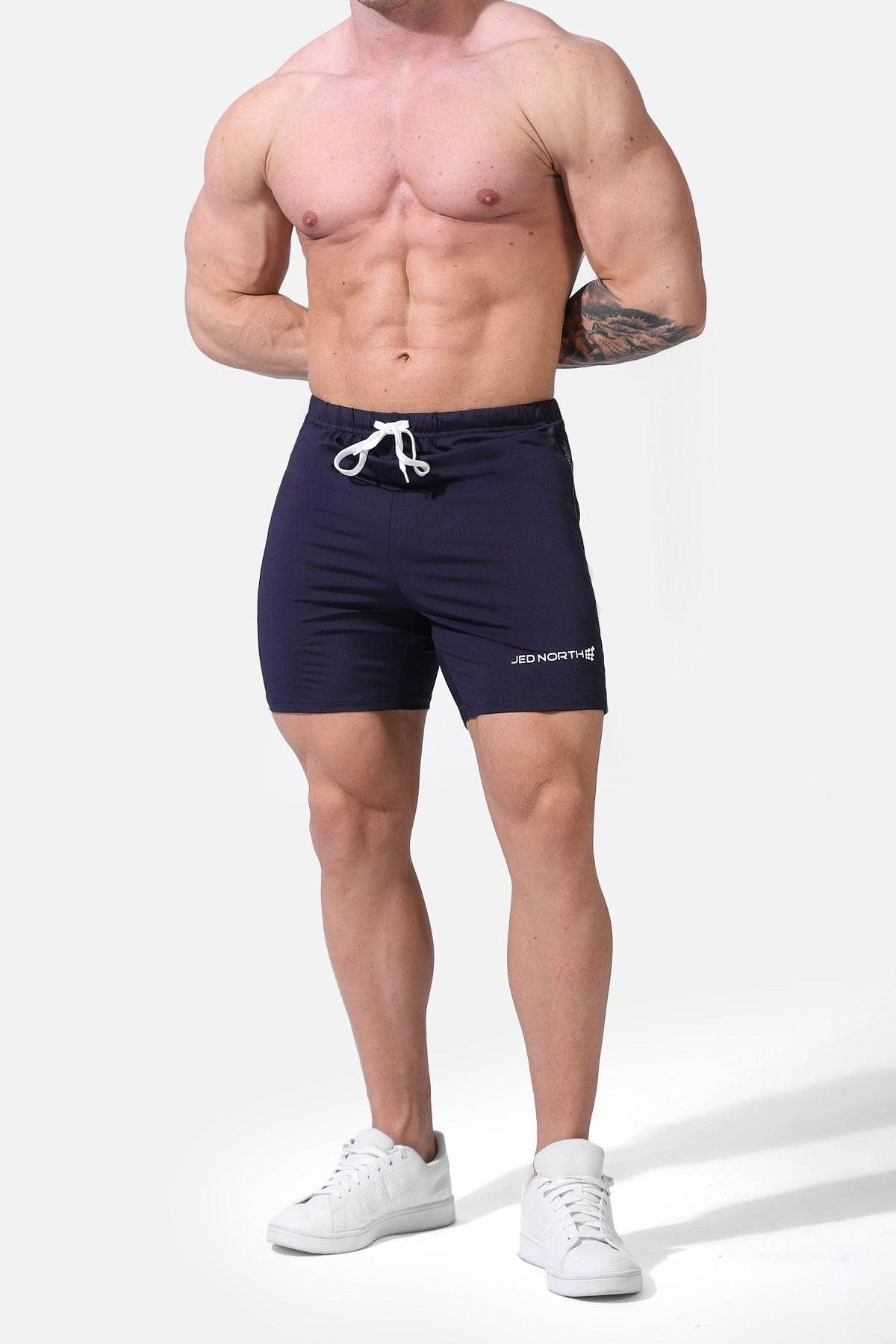 Jed North Agile Plus 6.5'' Bodybuilding Shorts w Zipper Pockets - Navy - DealByEthan.gay loves Jed North