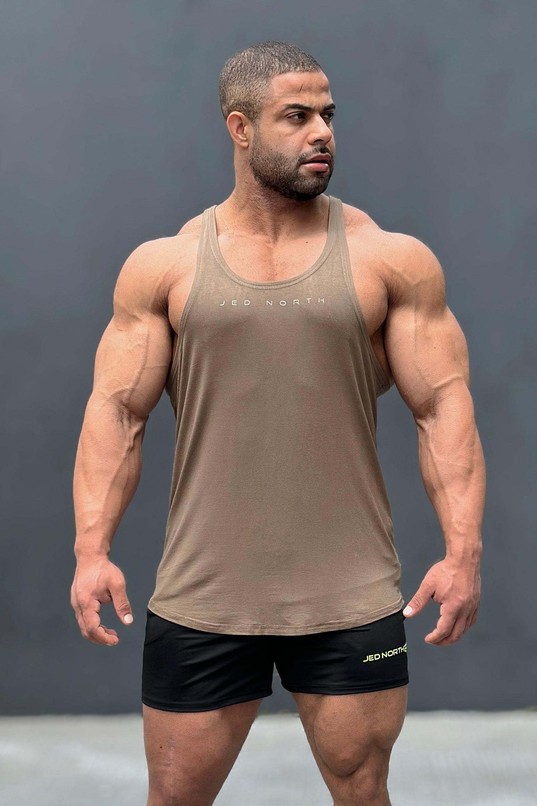 Jed North Classic Bodybuilding Racerback Stringer - Olive - DealByEthan.gay loves Jed North