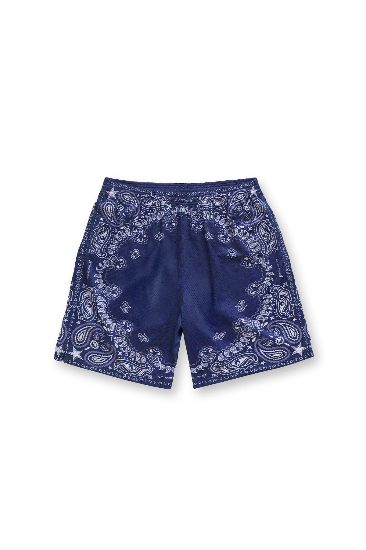 Jed North Jersey Mesh 7.5" Gym Shorts - Navy Paisley - DealByEthan.gay loves Jed North