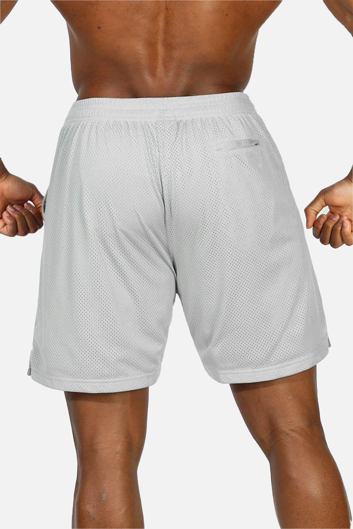 Jed North Jersey Mesh 7.5" Gym Shorts - Polar Silver - DealByEthan.gay loves Jed North