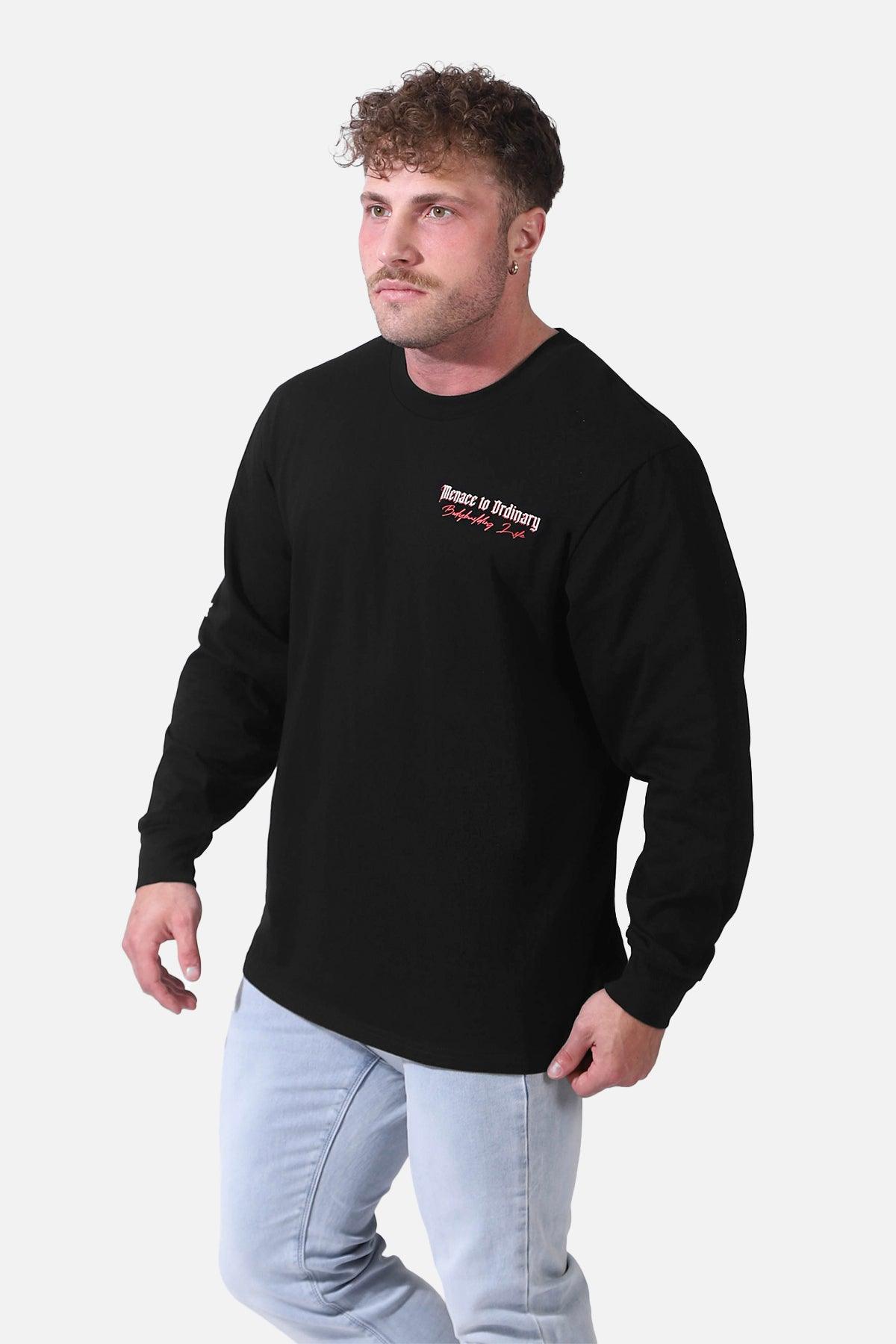 Jed North Retro Gym Long Sleeve T-Shirt - Black - DealByEthan.gay loves Jed North