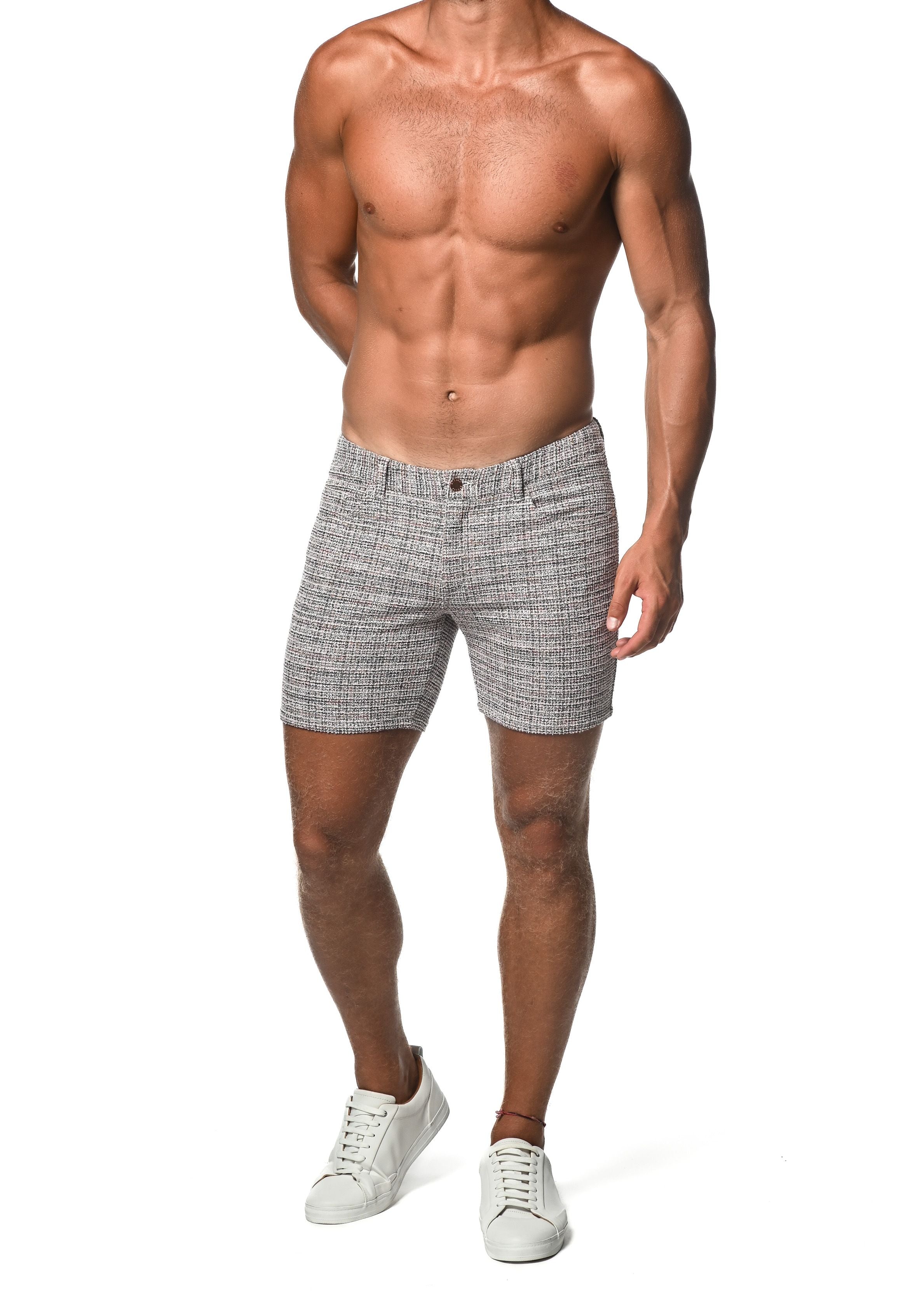 LIMITED-EDITION STRETCH KNIT SHORT-BLUSH TWEED - DealByEthan.gay loves ST33LE