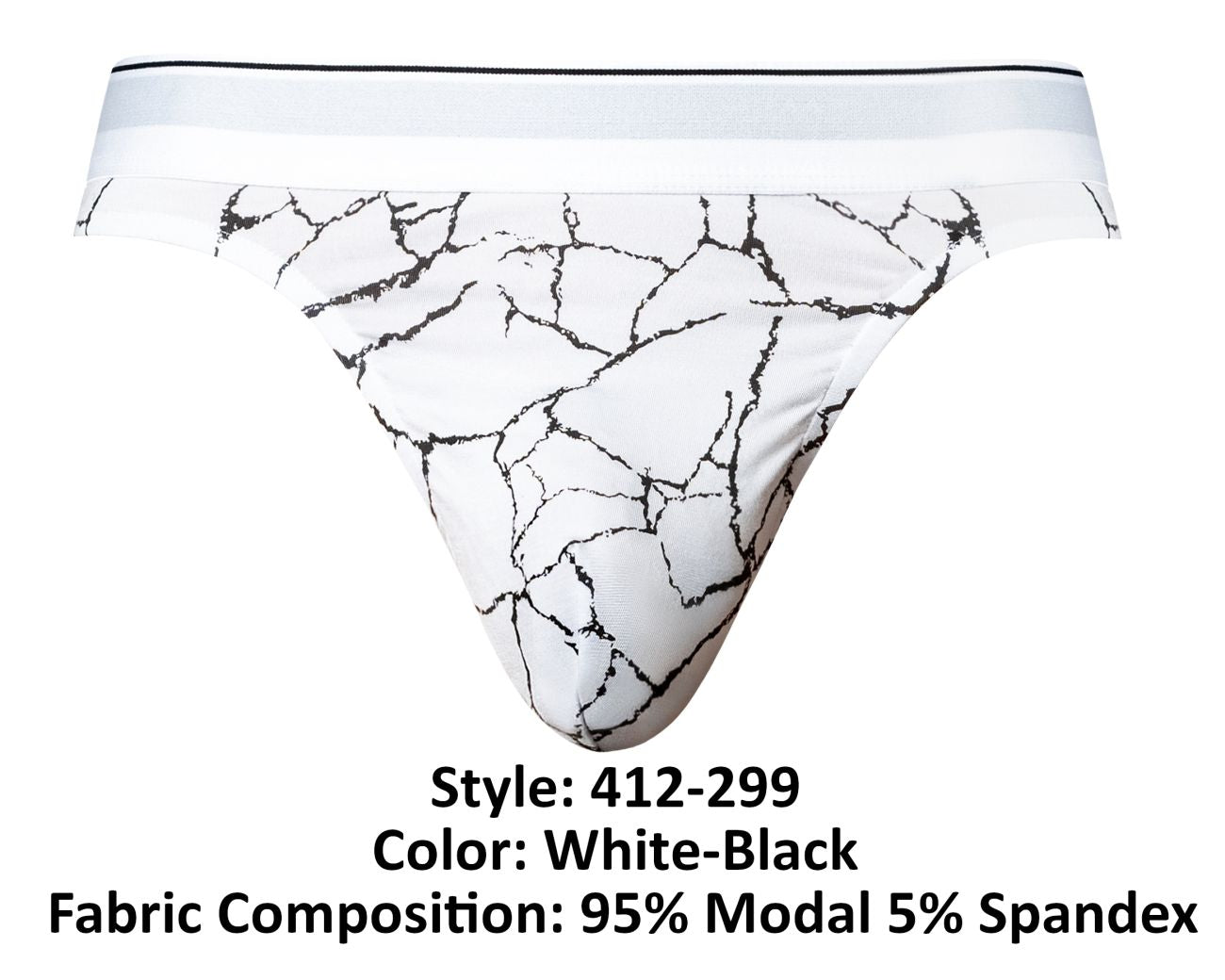 Male Power 412-299 Soo Cumfy Thong Color White-Black