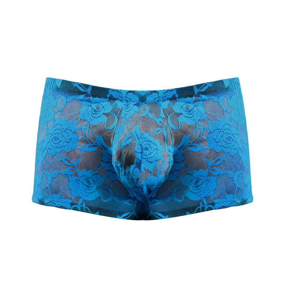 Mini Shorts Neon Lace Turquoise Blue Small - DealByEthan.gay loves Male Power