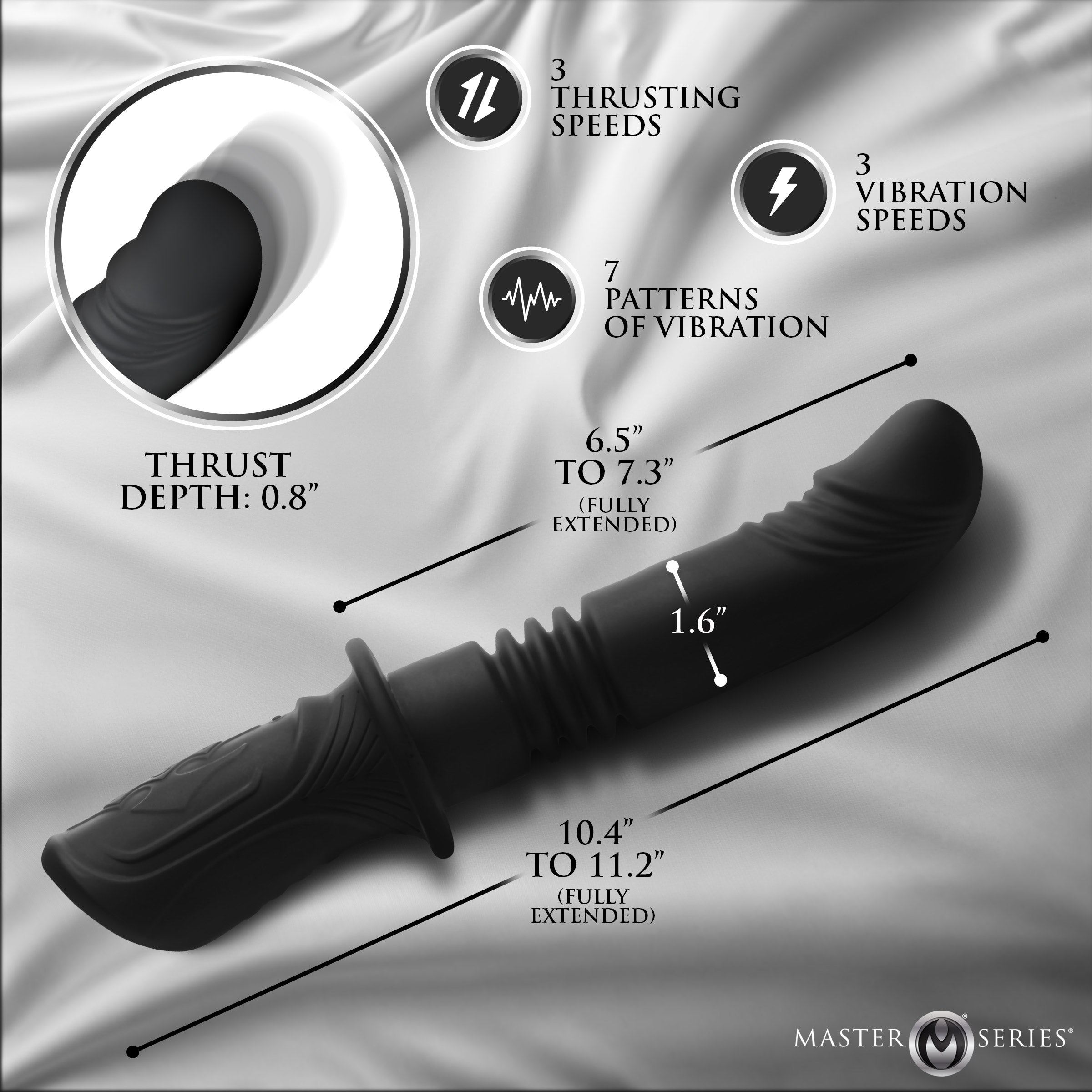 Power Thrust Thrusting Silicone Vibrator - DealByEthan.gay loves Master Series