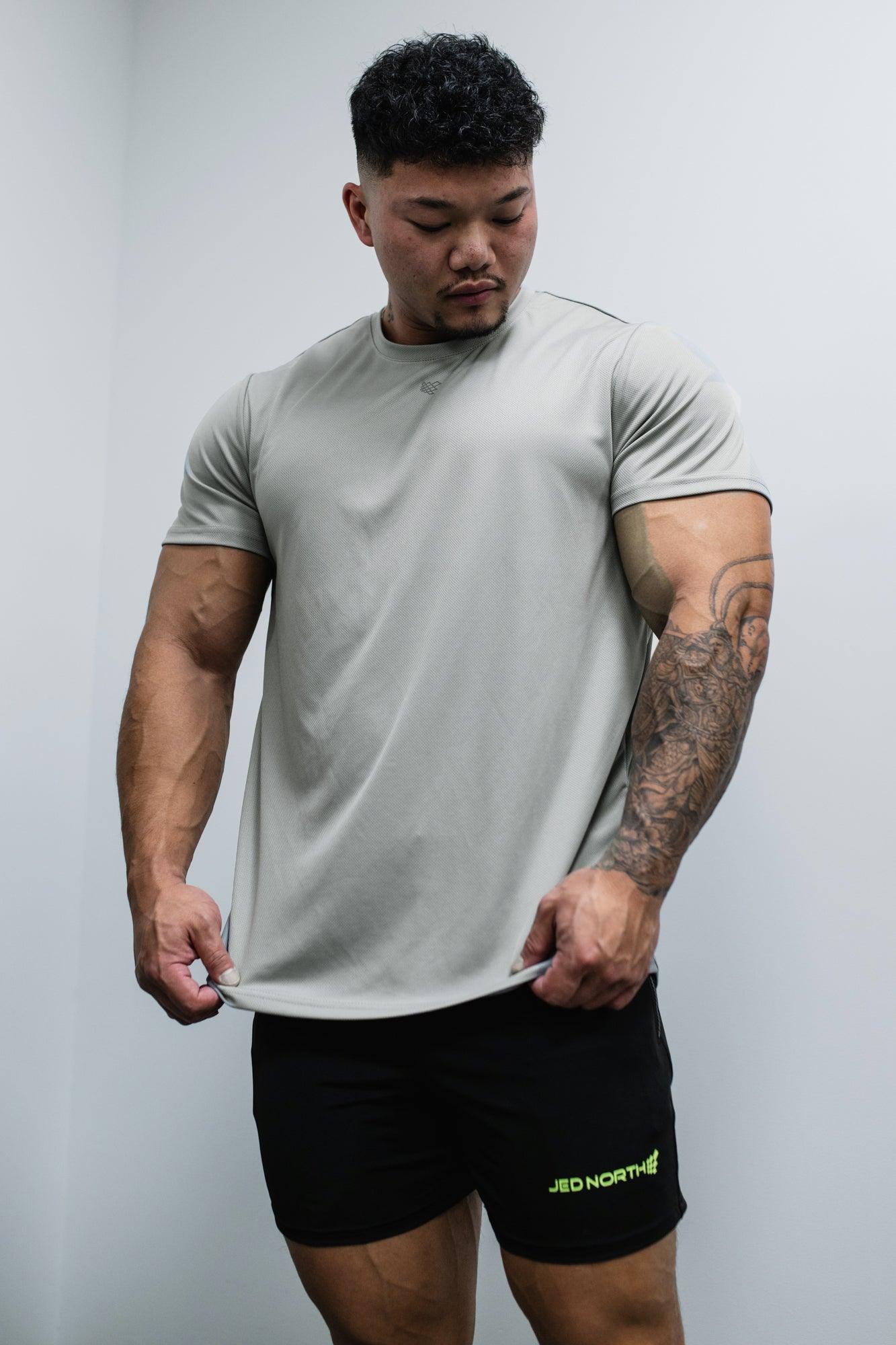 Jed North Tactical Fast-Dry Trainings-T-Shirt - Polar Silver