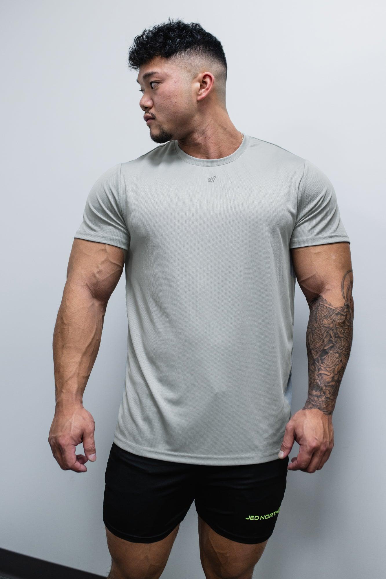 Jed North Tactical Fast-Dry Trainings-T-Shirt - Polar Silver