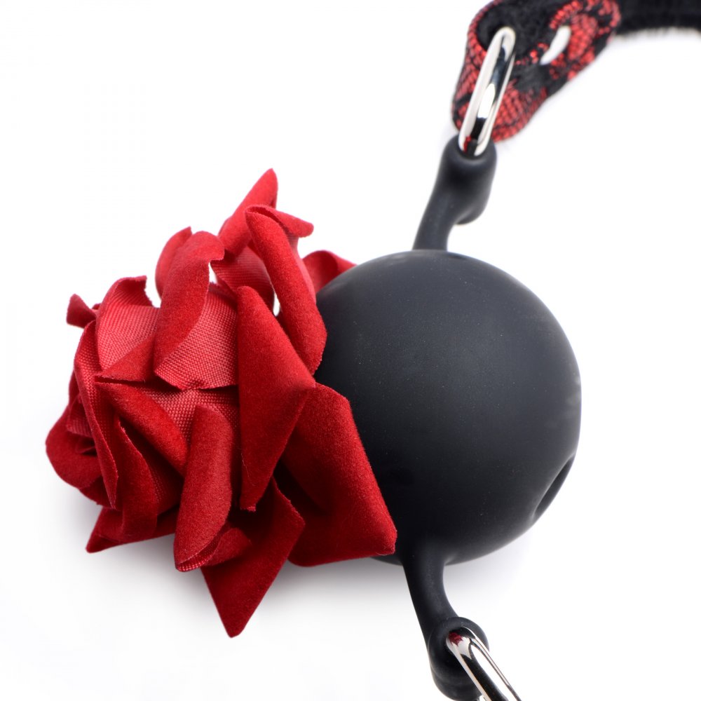 Silicone Ball Gag with Rose - DealByEthan.gay loves Master Series