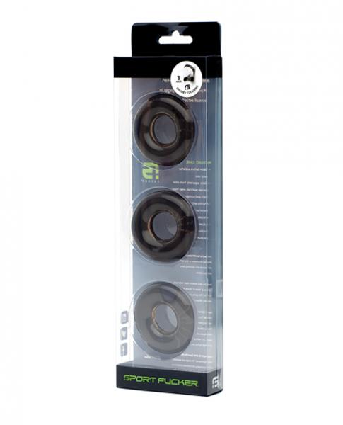 Sport Fucker Chubby Cockring Pack Of 3 - Smoke - DealByEthan.gay loves Sport Fucker