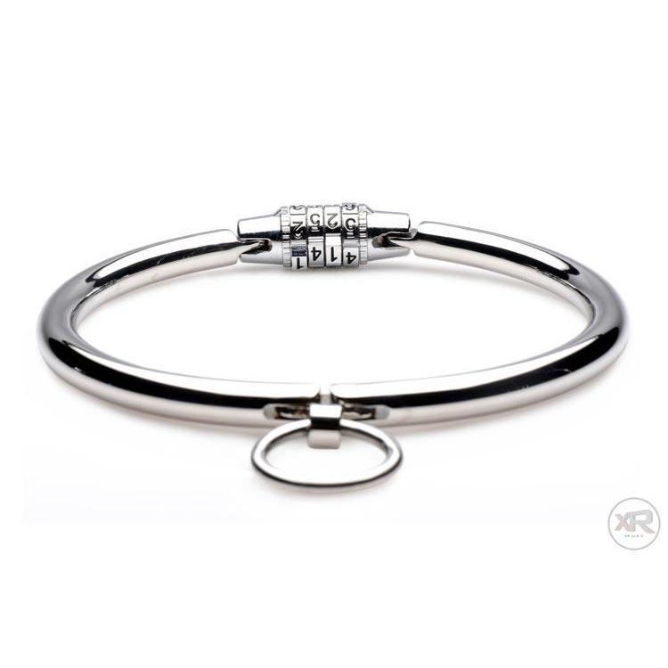 Stainless Steel Combination Lock Slave Collar - DealByEthan.gay loves Master Series