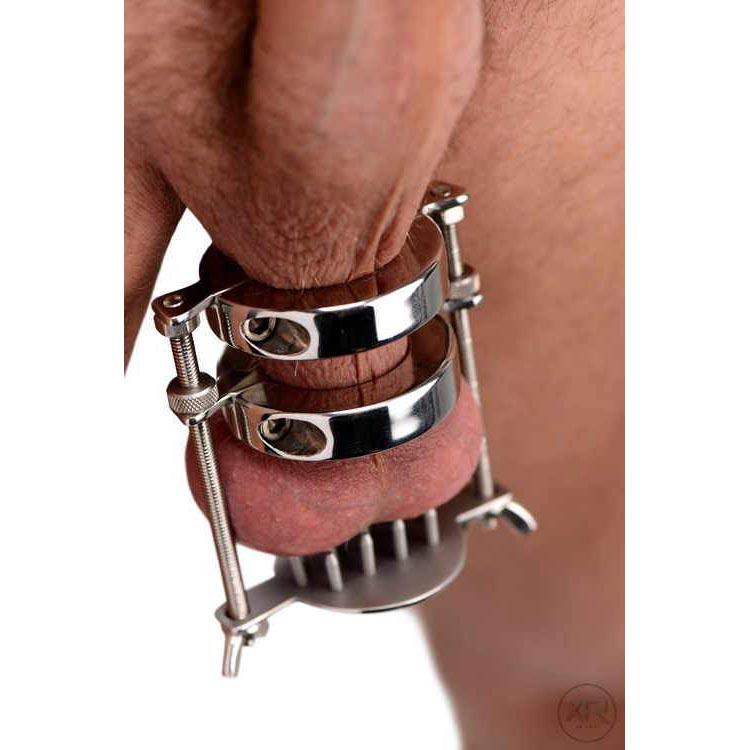 Stainless Steel Spiked CBT Ball Stretcher and Crusher - DealByEthan.gay loves Master Series
