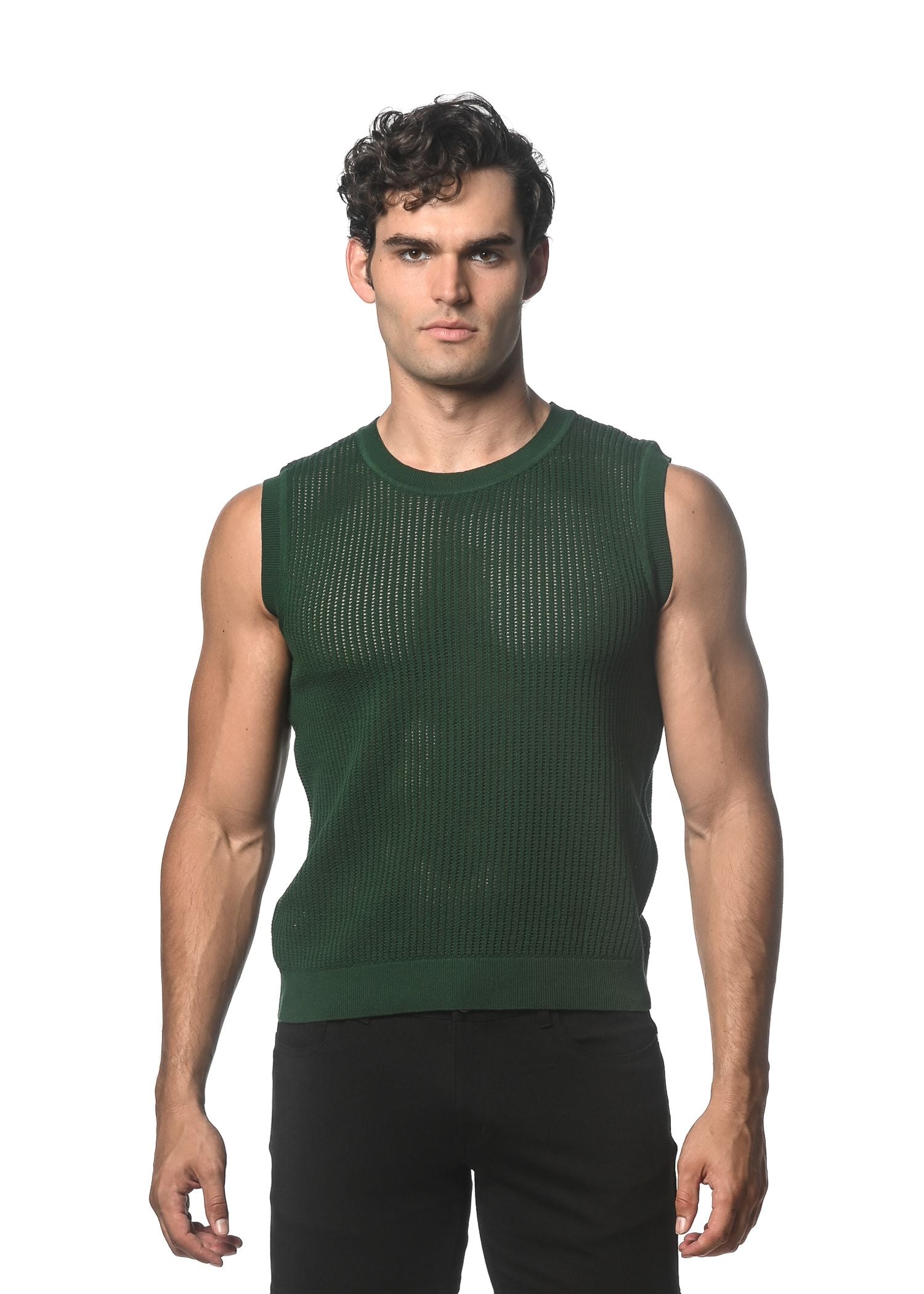 TEXTURED OPEN MESH KNITTED VEST - DealByEthan.gay loves ST33LE