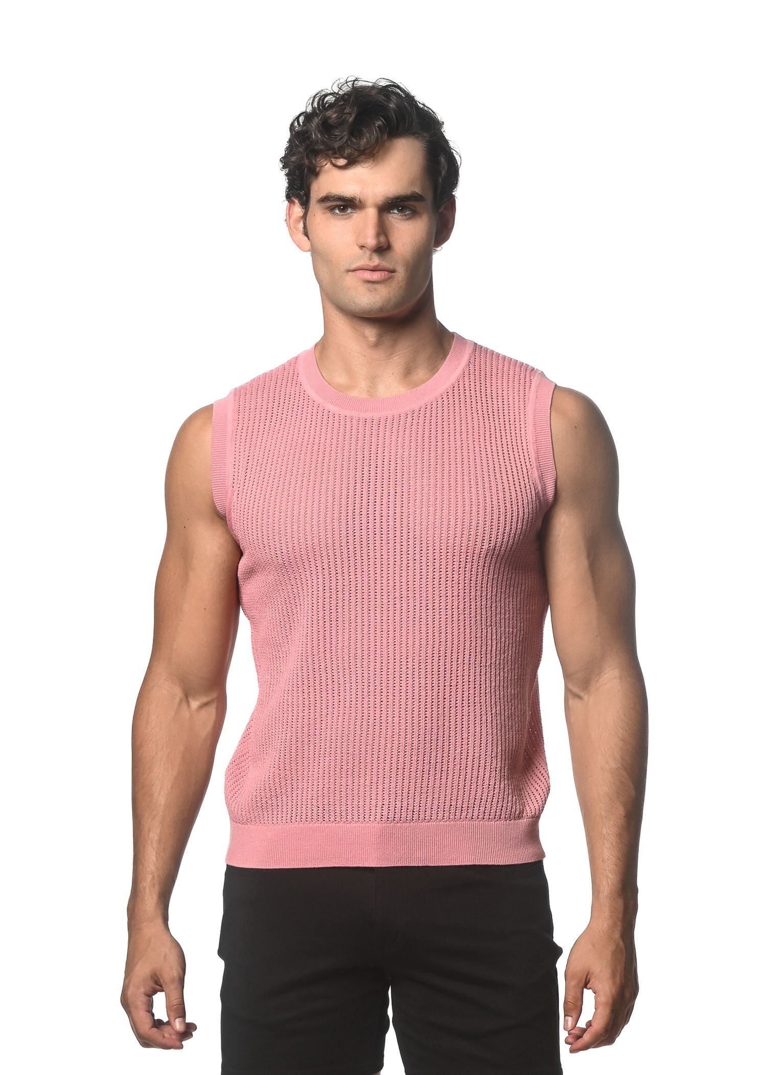 TEXTURED OPEN MESH KNITTED VEST - DealByEthan.gay loves ST33LE