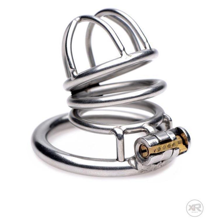The Pen Deluxe Stainless Steel Locking Chastity Cage - DealByEthan.gay loves Master Series