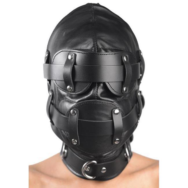 The Total Lock Down Leather Hood - DealByEthan.gay loves Strict