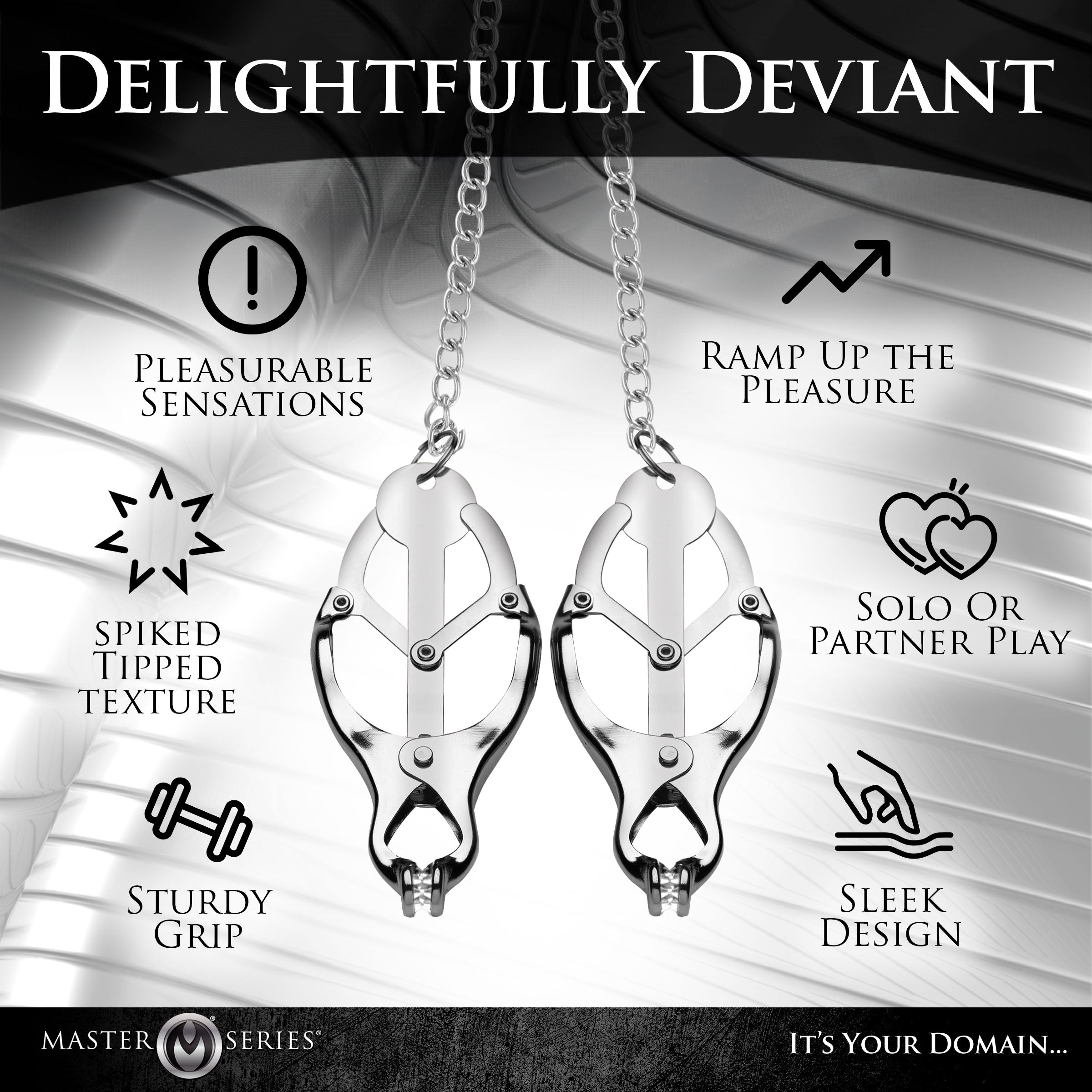 Tyrant Spiked Clover Nipple Clamps - DealByEthan.gay loves Master Series