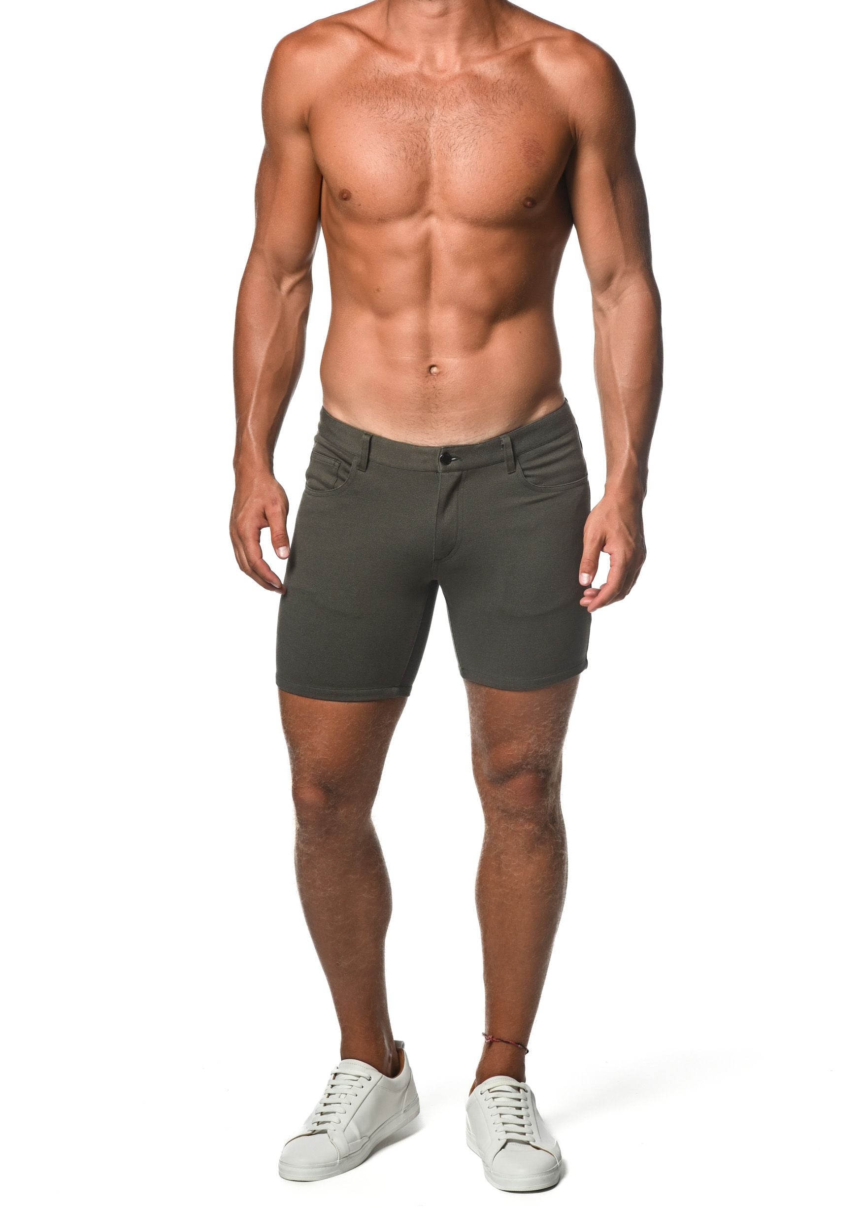 WASHED DENIM STRETCH KNIT SHORT - DealByEthan.gay loves ST33LE