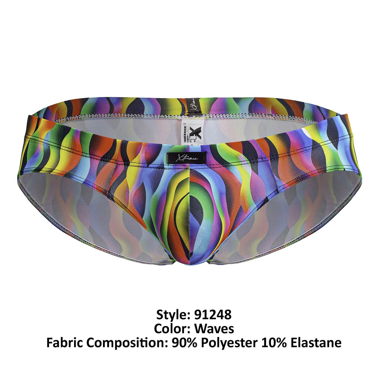 Xtremen 91248 Printed Briefs Color Waves - DealByEthan.gay loves Xtremen