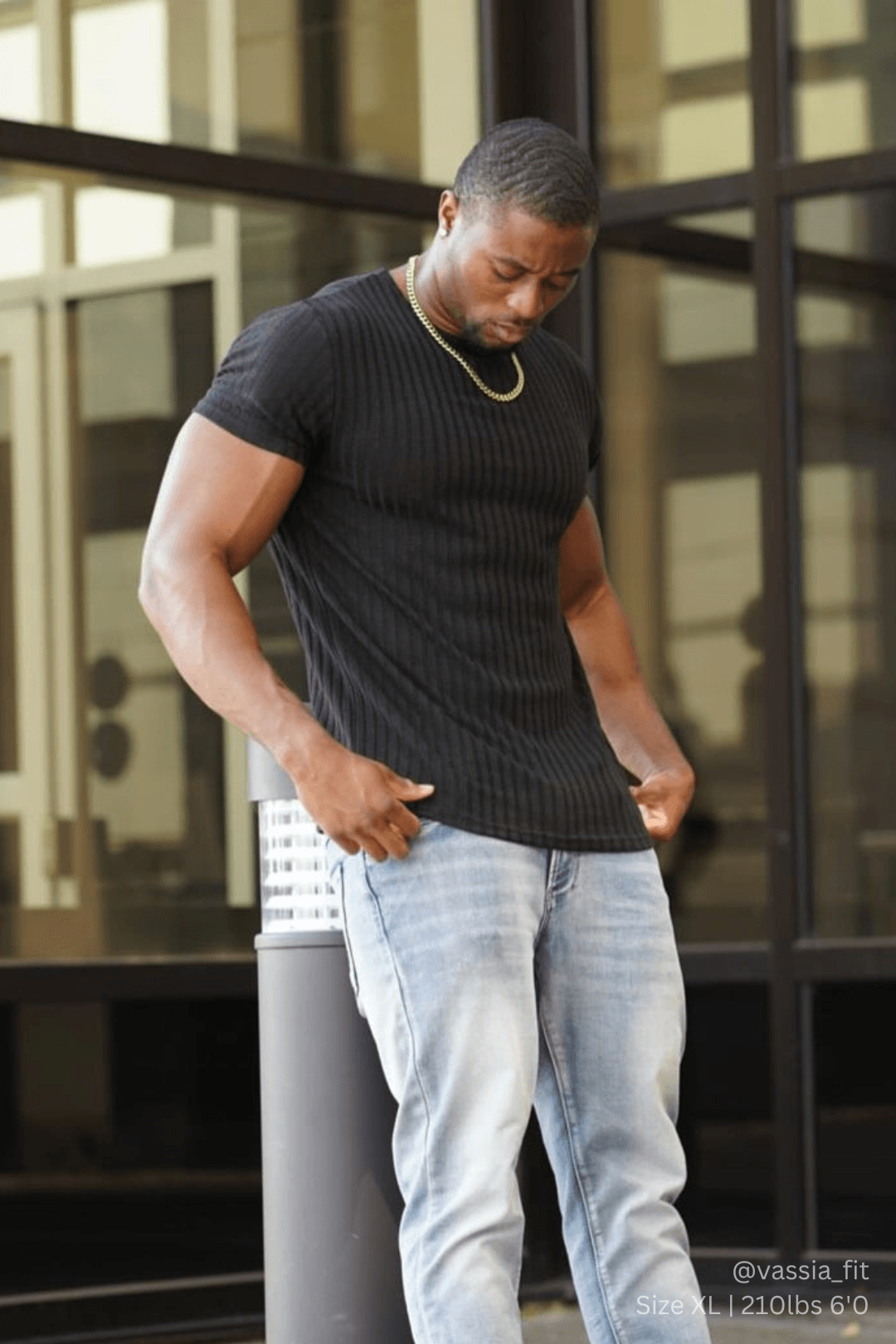 Jed North Ribbed Muscle-Fit T-Shirt - Jet Black