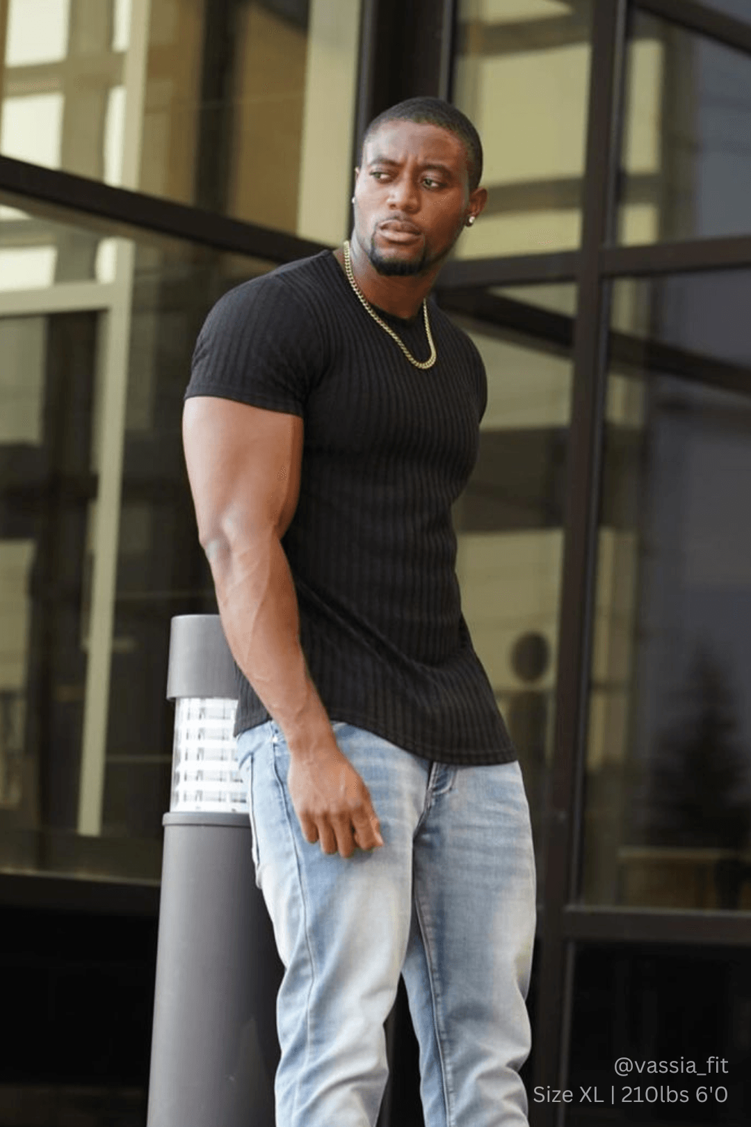 Jed North Ribbed Muscle-Fit T-Shirt - Jet Black