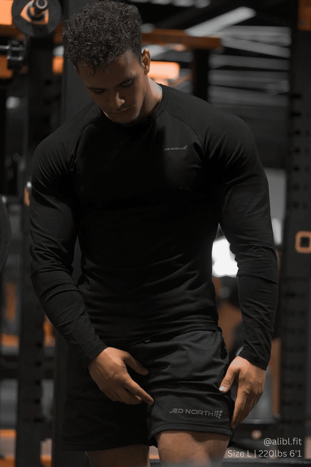 Jed North Titan Muscle-Fit Long Sleeve T-Shirt - Black