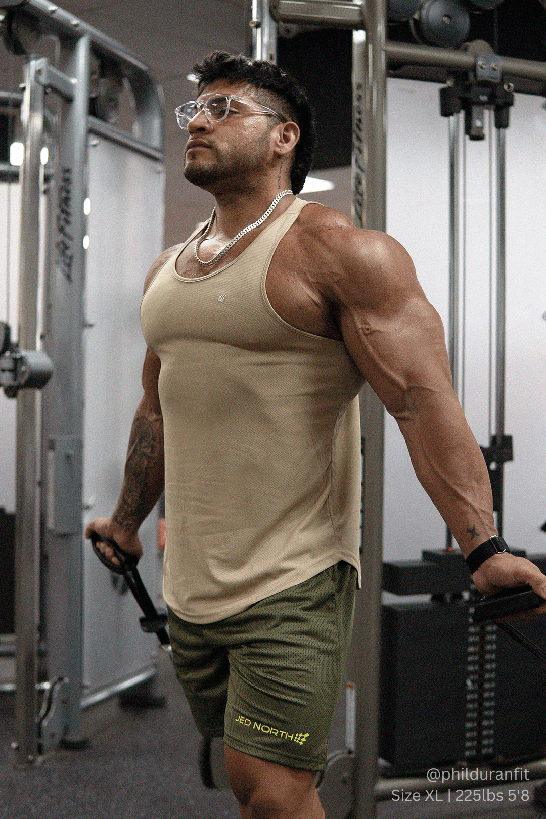 Jed North Fast-Dry Bodybuilding Workout Stringer - Khaki