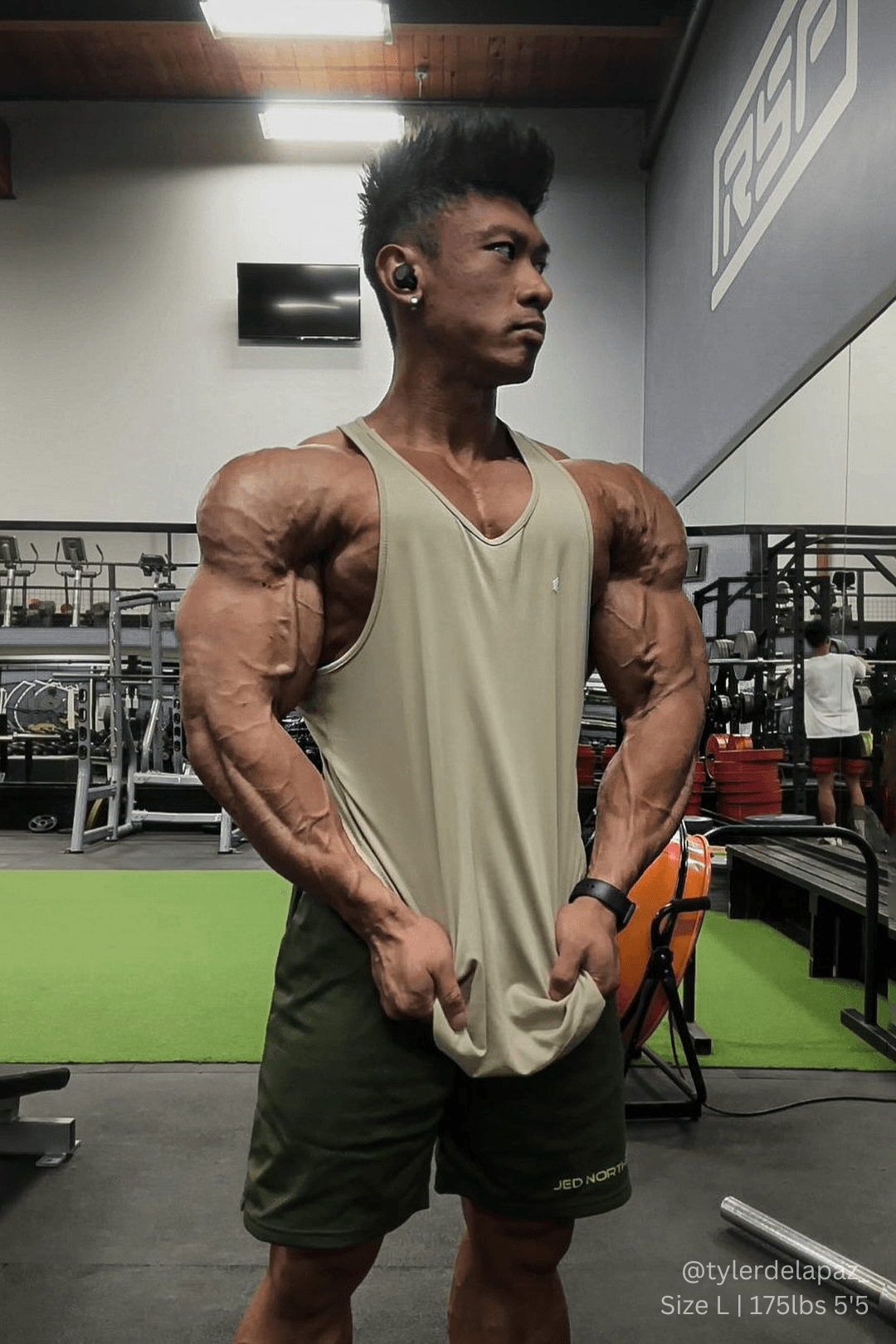Jed North Fast-Dry Bodybuilding Workout Stringer - Khaki