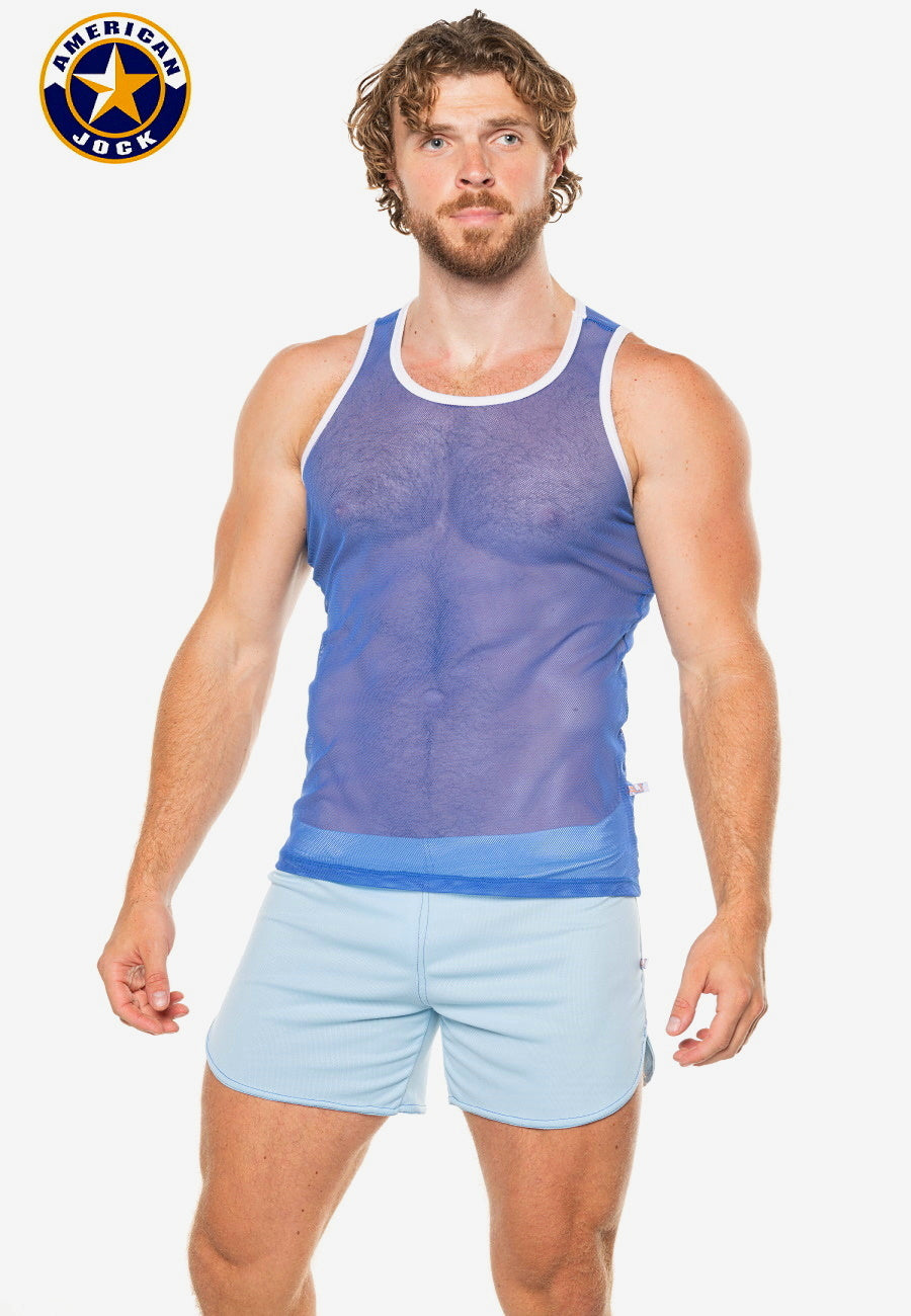 A J Physique Mesh Tank Top - DealByEthan.gay